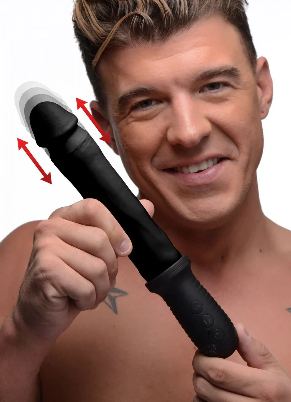 8X Auto Pounder Vibrating and Thrusting Dildo with Handle - Image 4