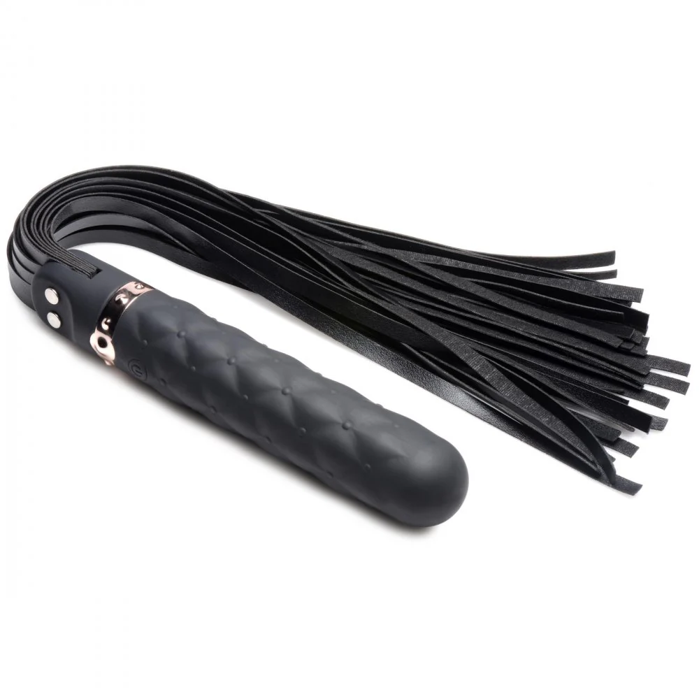 9X Vibrating Silicone Dildo Flogger - Image 3