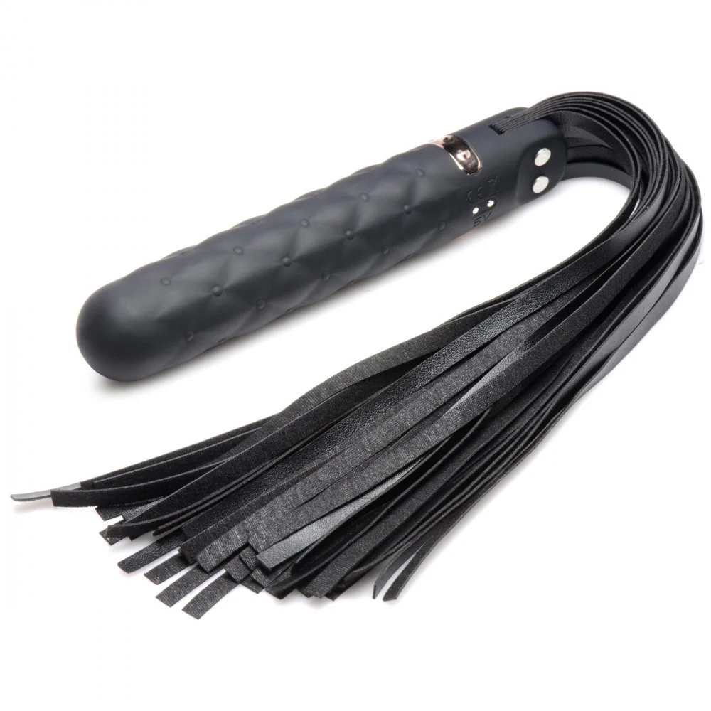 9X Vibrating Silicone Dildo Flogger - Image 5
