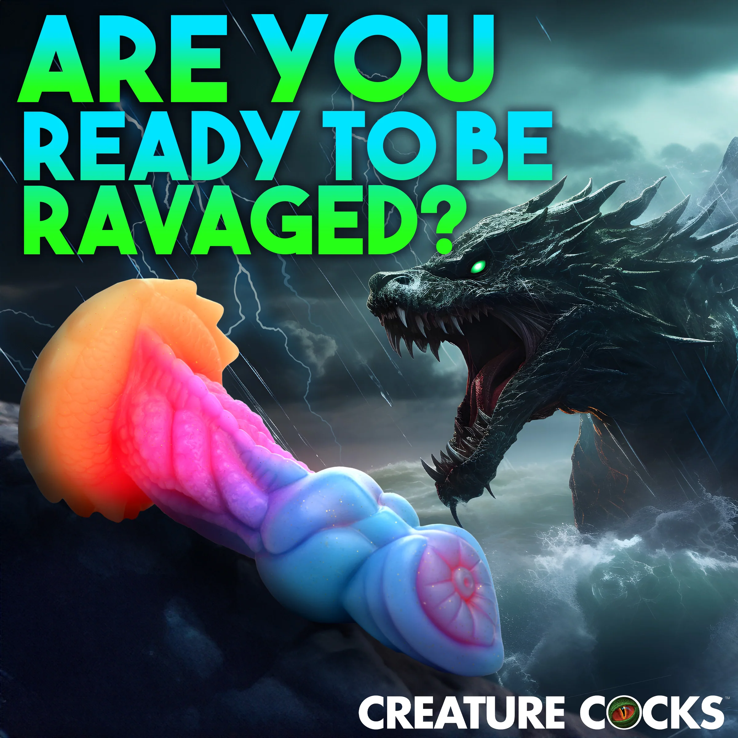 Aqua-Cock Glow-in-the-Dark Silicone Dildo - Image 3