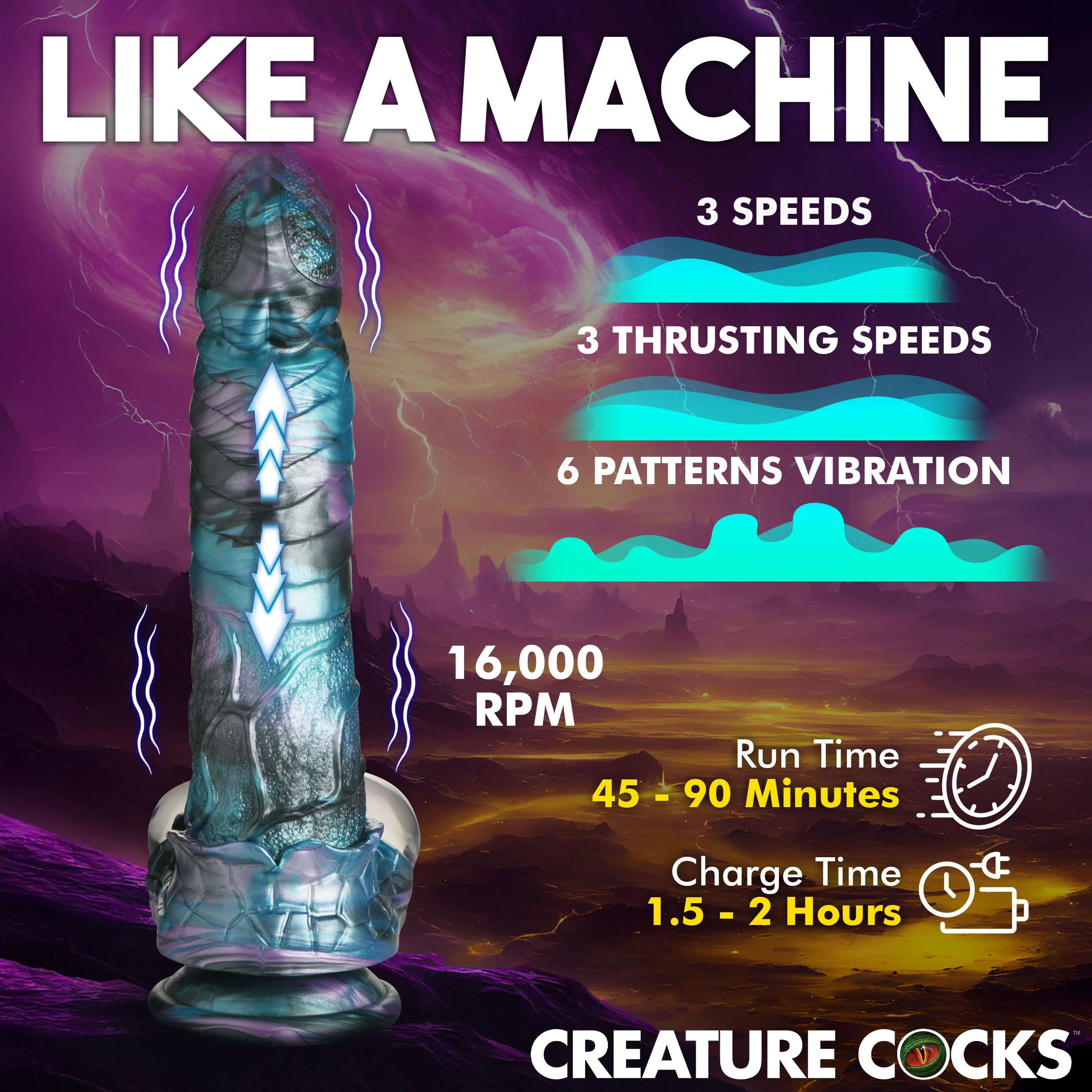 Astro-Thrust Thrusting & Vibrating Silicone Dildo - Image 4
