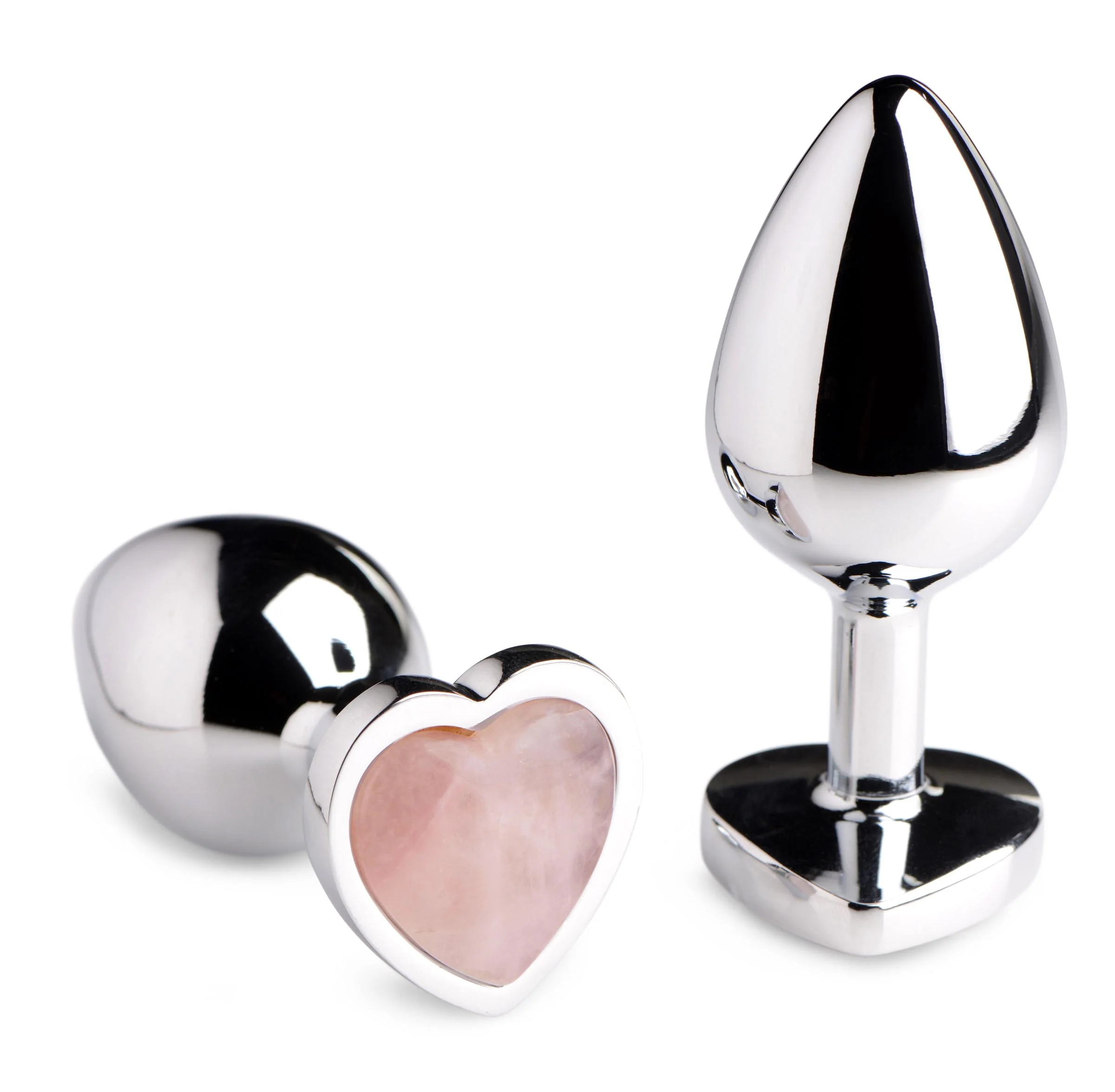 Authentic Rose Quartz Gemstone Heart Anal Plug - Image 2