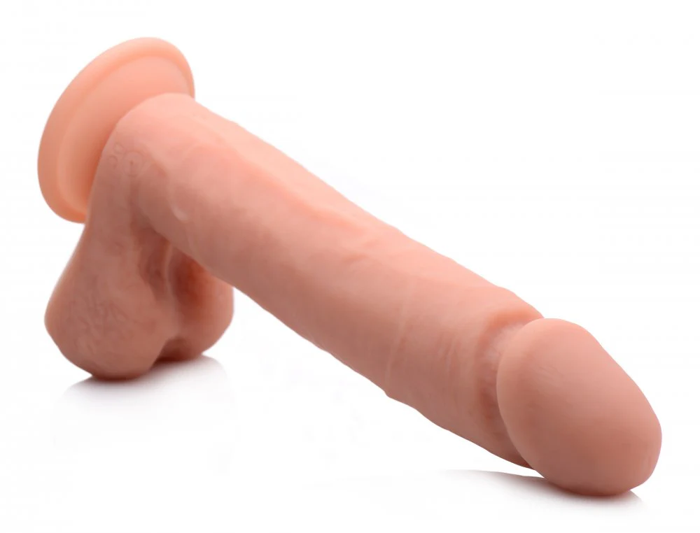 Big Shot Vibrating Remote Control Silicone Dildo with Balls - Image 2
