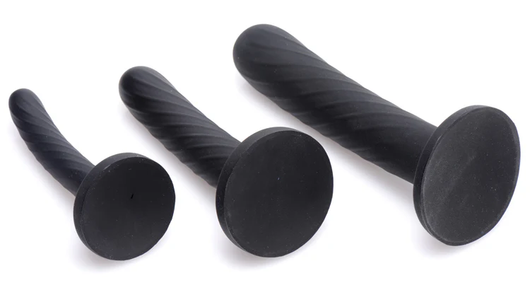 Black 3 Piece Silicone Strap-On Set - Image 3