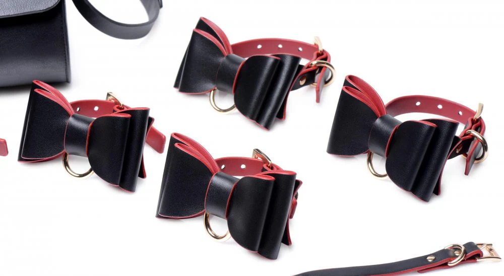 Black and Red Bow Bondage Set with Carry Case - Image 11