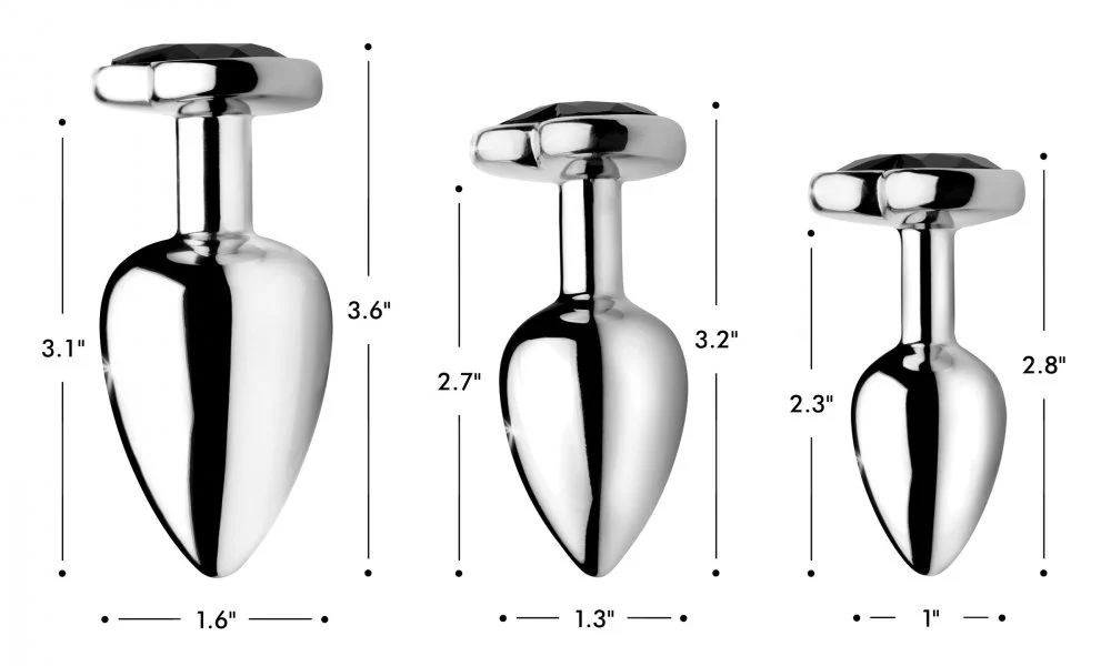 Black Heart Gem Anal Plug - Image 3