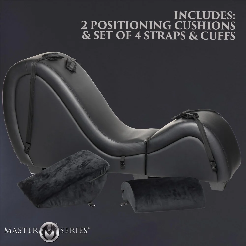 Black Kinky Couch Sex Chaise with Love Pillows - Image 2