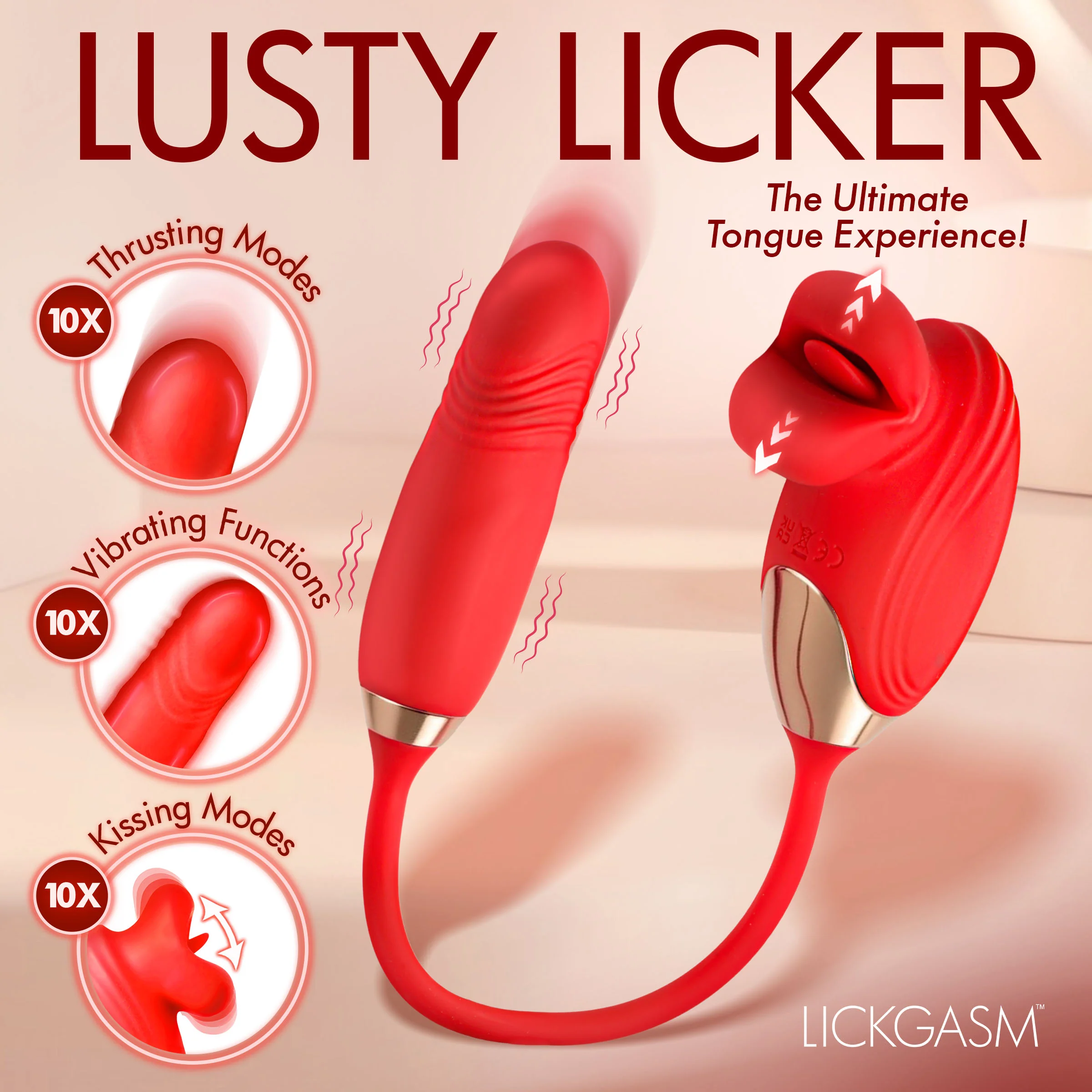 Bliss Kiss Kissing Clitoral Stimulator w/ Thrusting Vibrator - Image 3