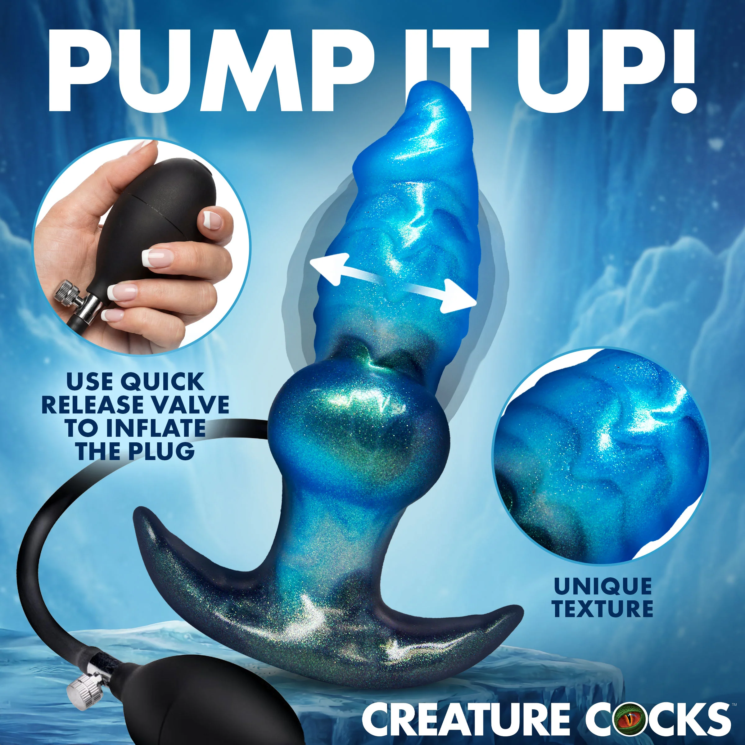 Blizzard Inflatable Silicone Anal Plug - Image 3