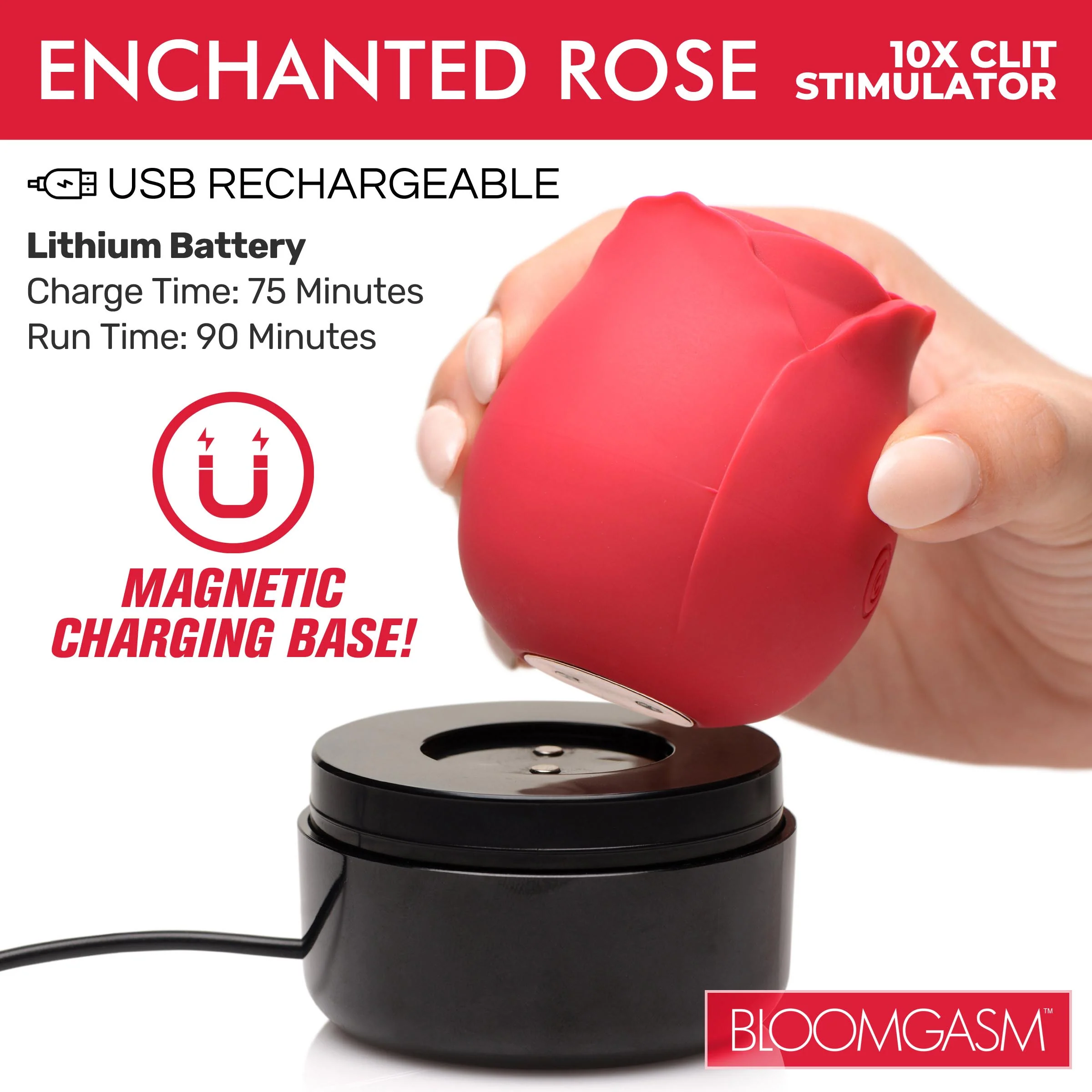 Bloomgasm 10x Enchanted Rose Clitoral Stimulator - Image 3