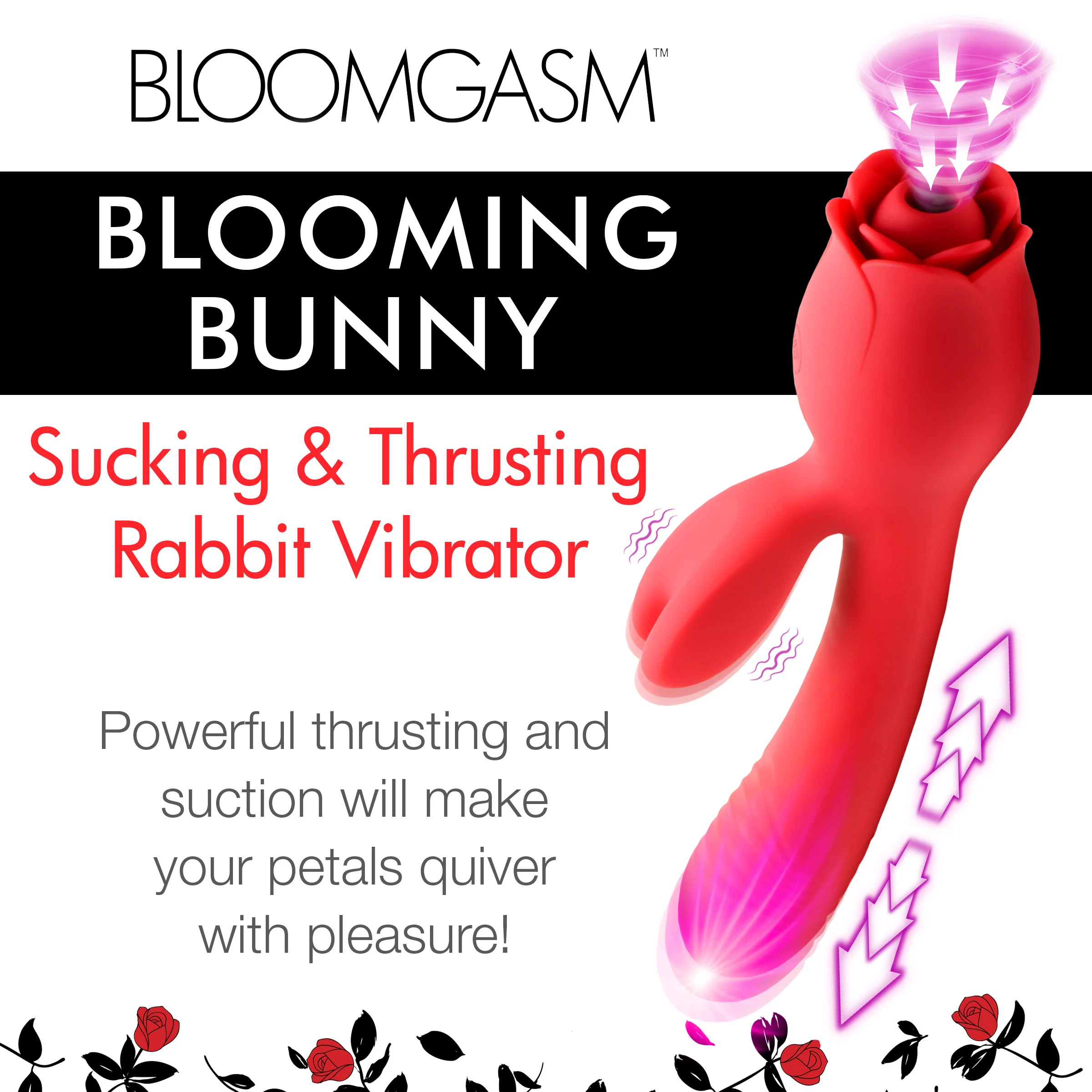 Blooming Bunny Sucking & Thrusting Silicone Rabbit Vibrator - Image 2