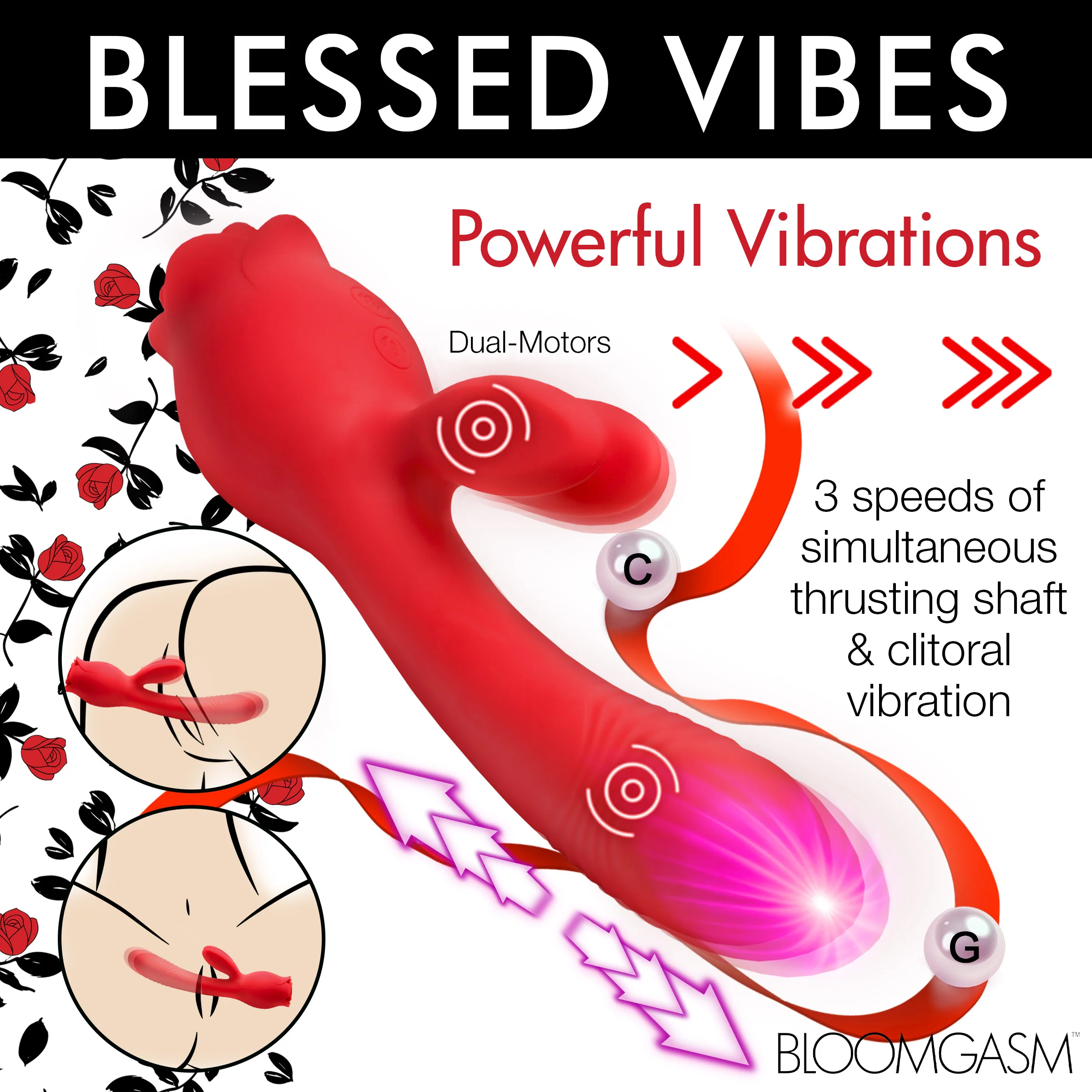 Blooming Bunny Sucking & Thrusting Silicone Rabbit Vibrator - Image 7