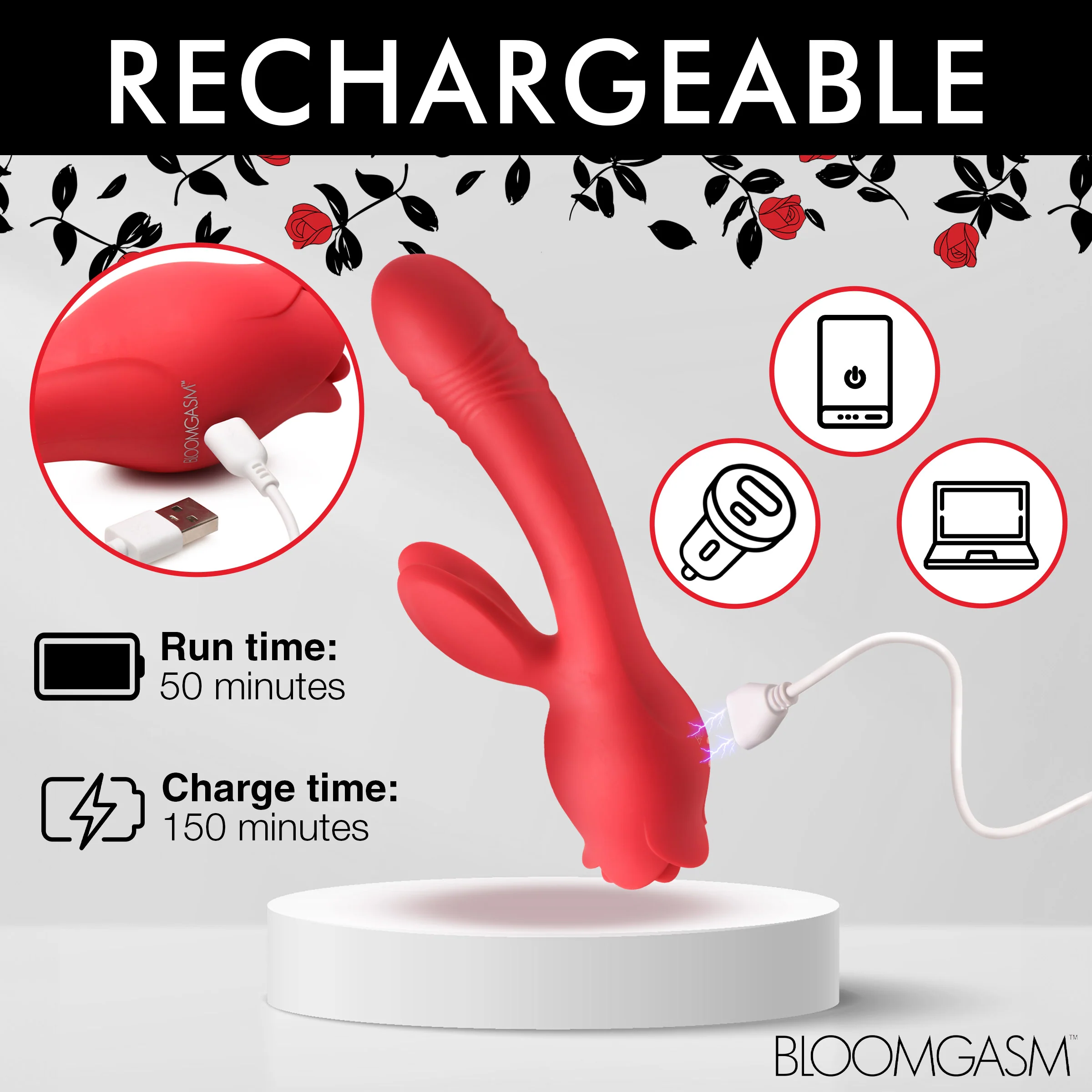 Blooming Bunny Sucking & Thrusting Silicone Rabbit Vibrator - Image 9