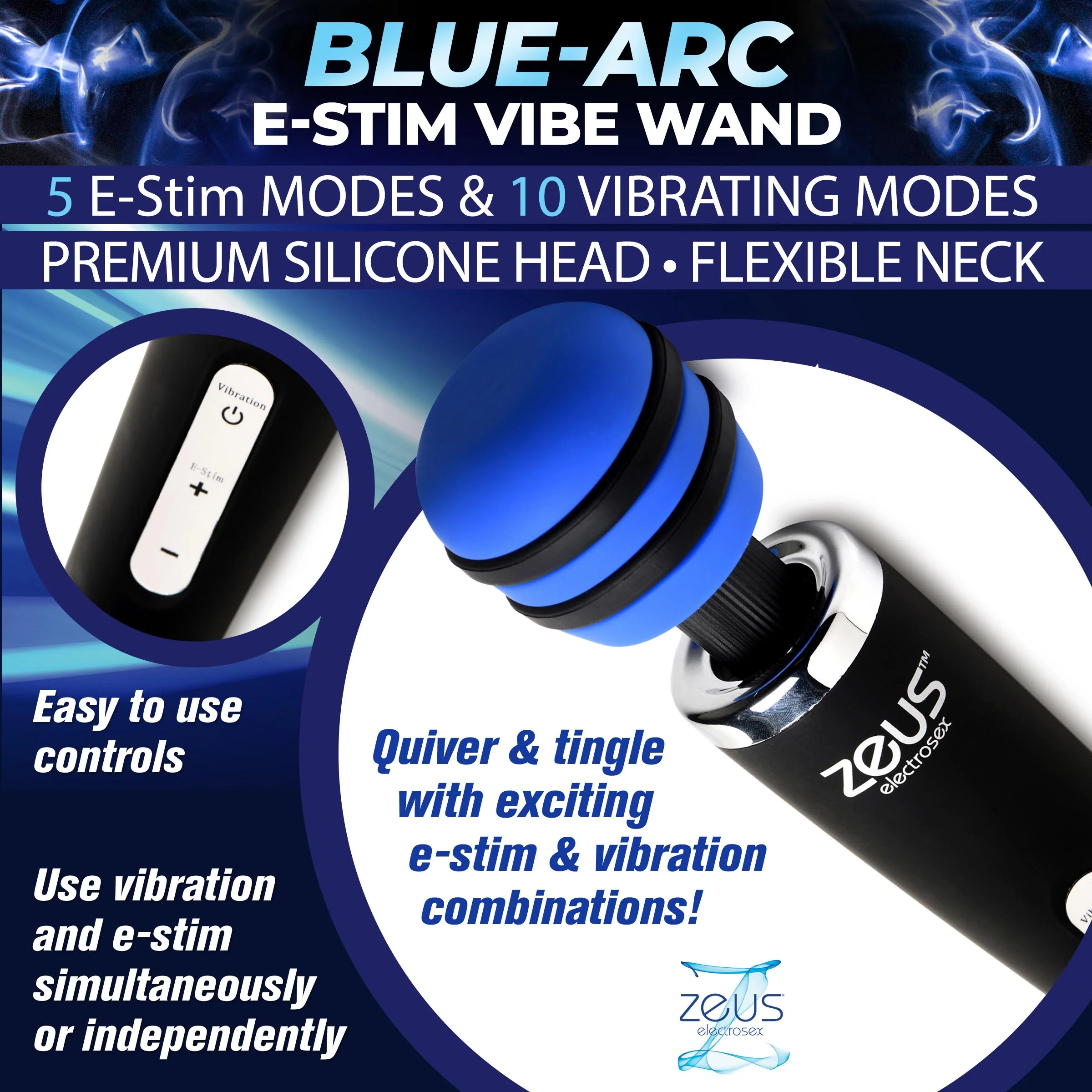 Blue-Arc E-Stim Vibrating Wand - Image 3
