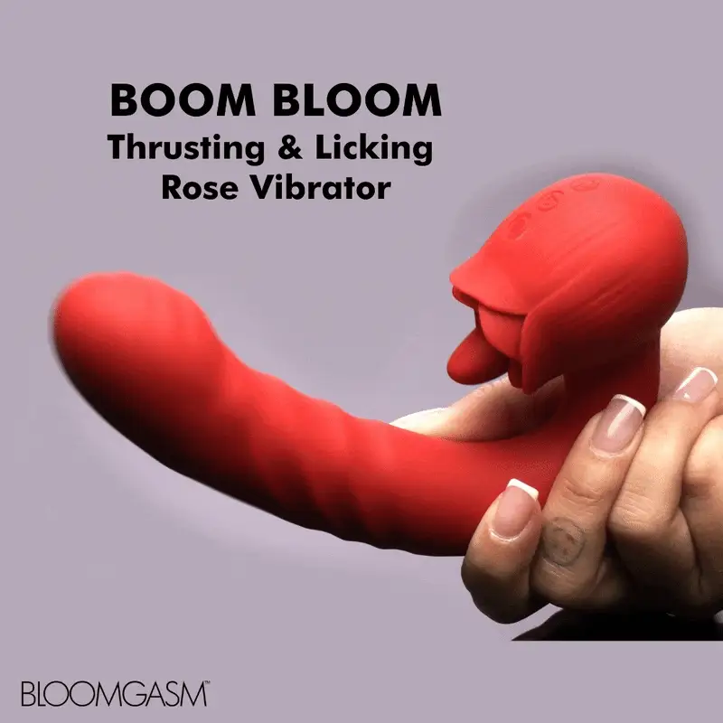 Boom Bloom Thrusting & Licking Rose Vibrator - Image 2