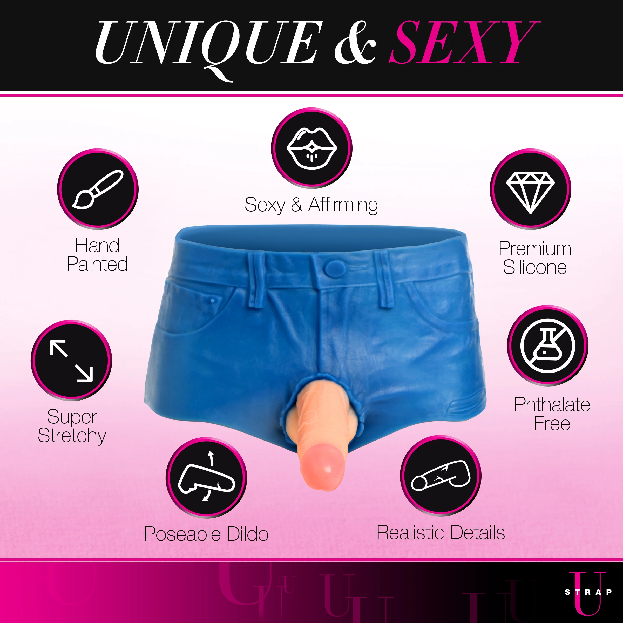 Booty Shorts 6 Inch Dildo Silicone Strap On Harness - Image 5