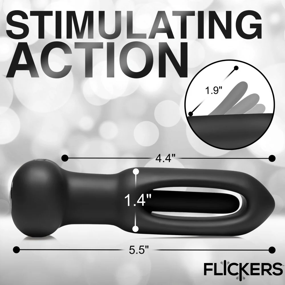 Bum Flick Vibrating and Flicking Silicone Butt Plug with Remote - Image 5