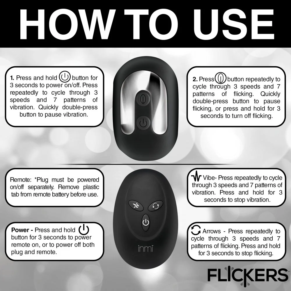 Bum Flick Vibrating and Flicking Silicone Butt Plug with Remote - Image 8