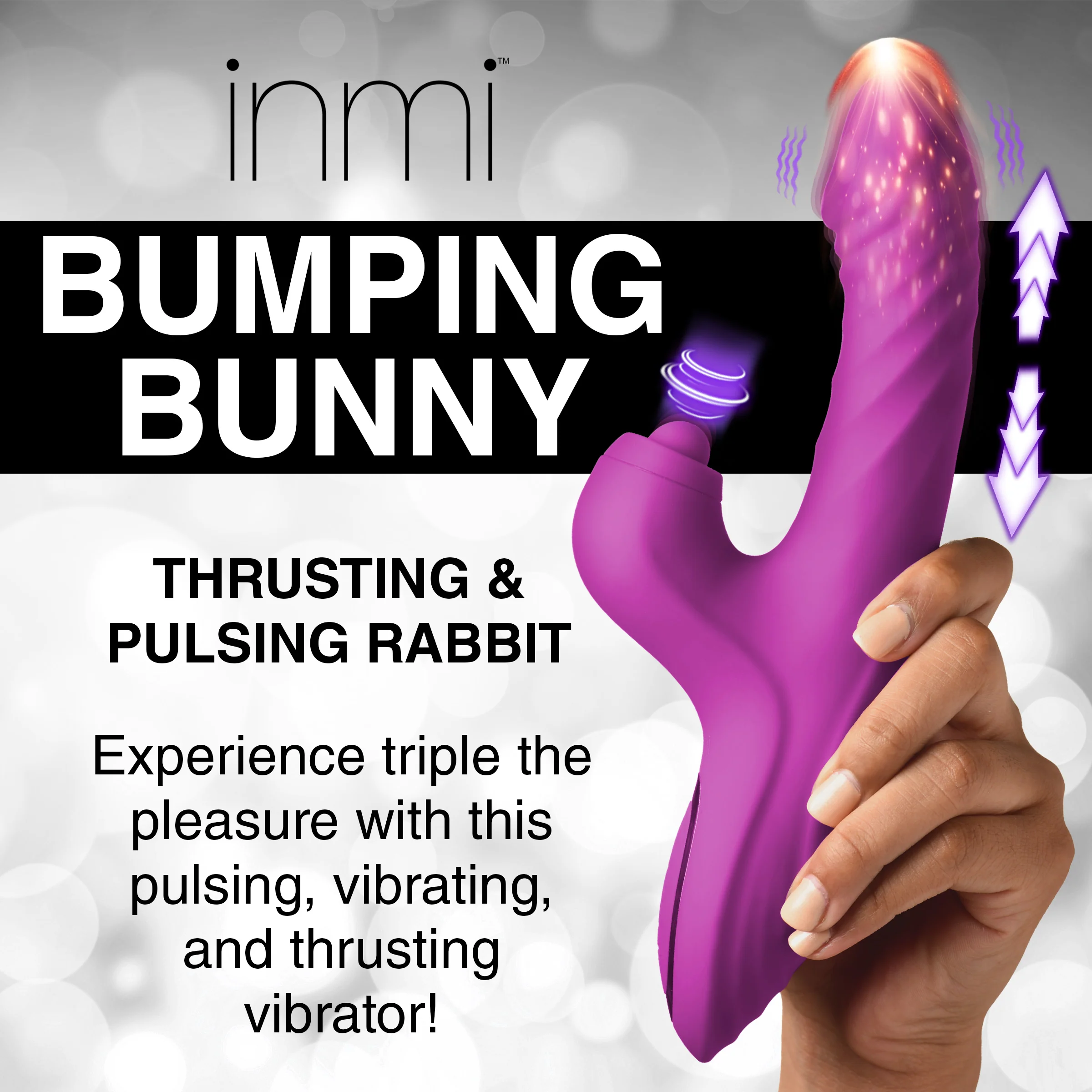 Bumping Bunny Thrusting & Pulsing Silicone Rabbit Vibrator - Image 2