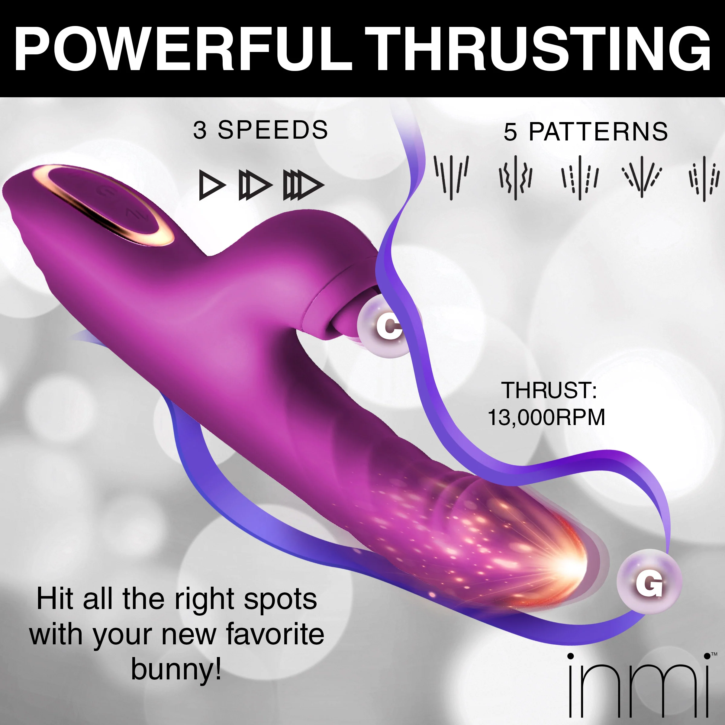 Bumping Bunny Thrusting & Pulsing Silicone Rabbit Vibrator - Image 7