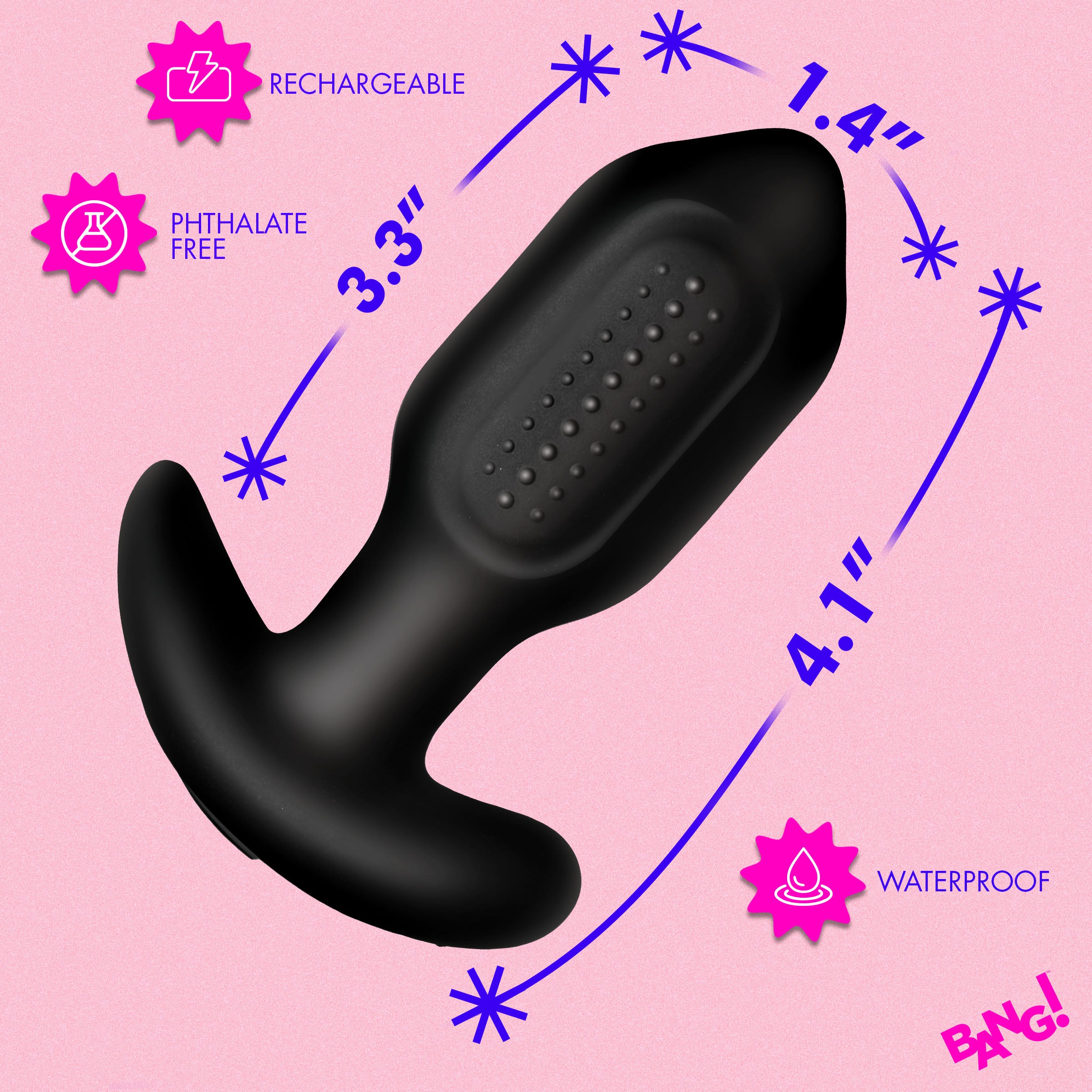 Bumpy Vibrating Silicone Butt Plug - Image 4