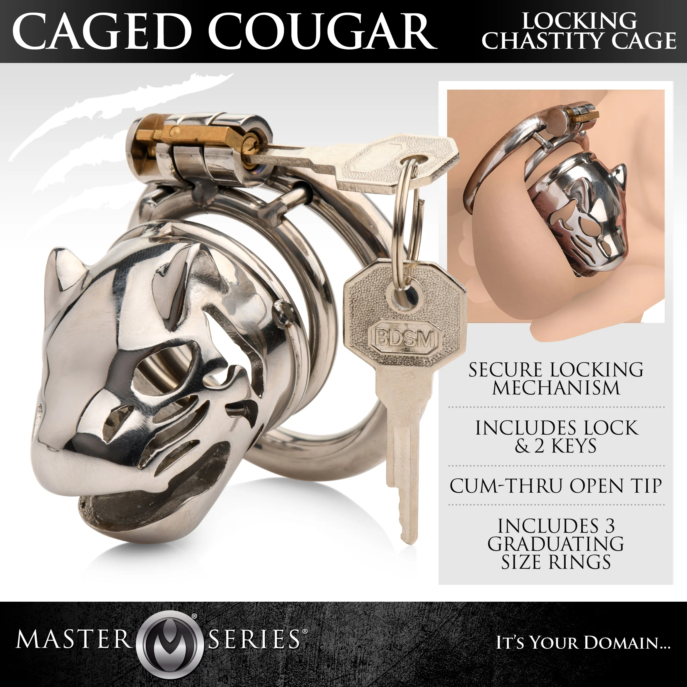 Caged Cougar Locking Chastity Cage - Image 3