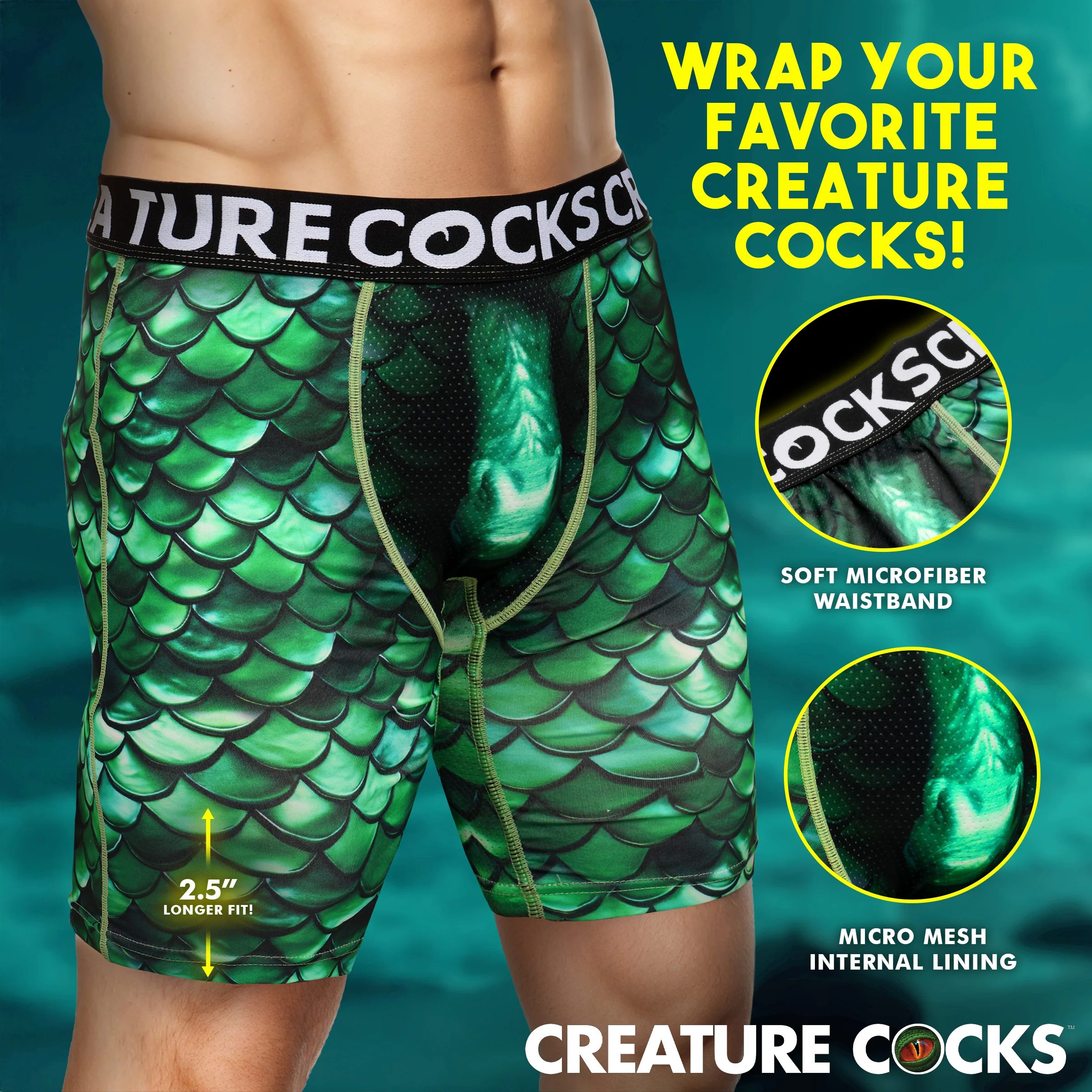 Cockness Monster Lake Creature Boxer Shorts - Image 3