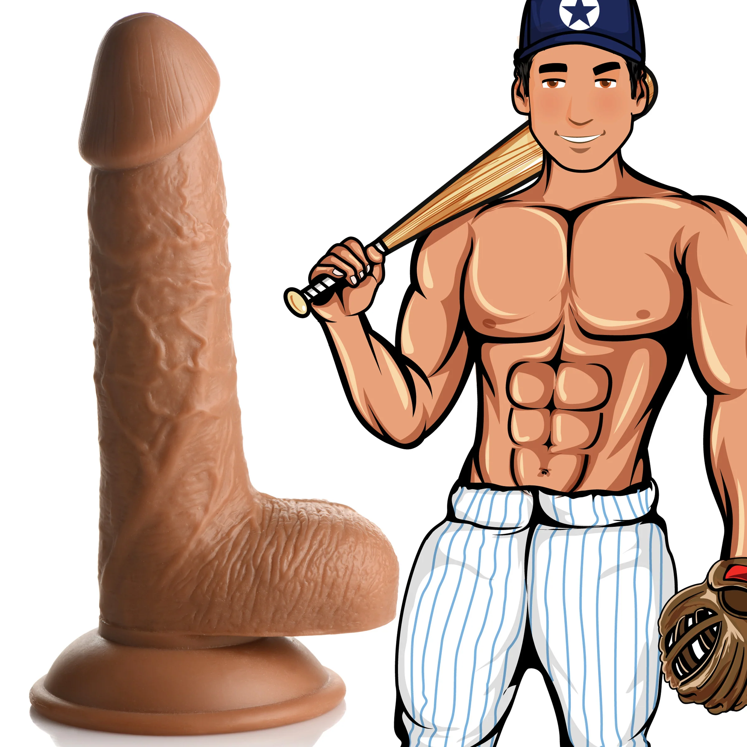 JOCK Baseball Brian 7" Dildo w/ Balls