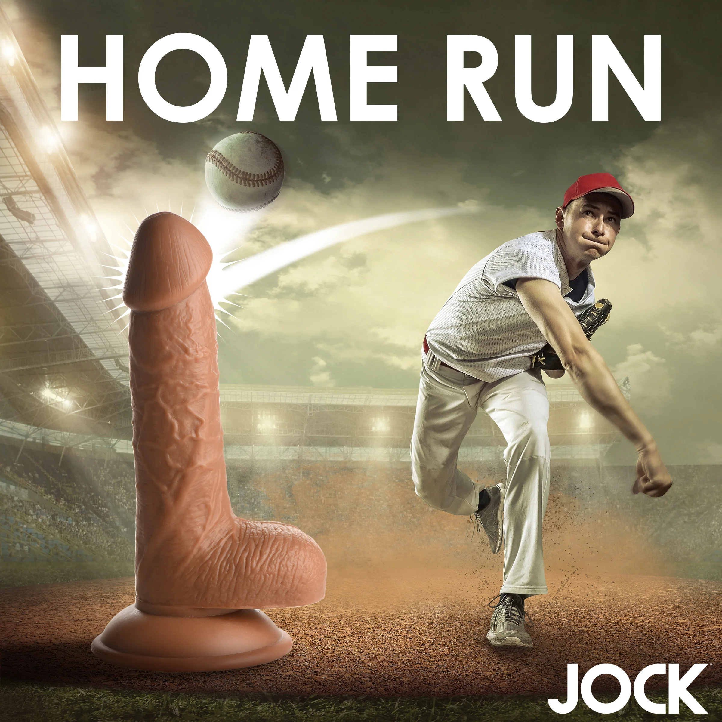 JOCK Baseball Brian 7" Dildo w/ Balls - Image 3