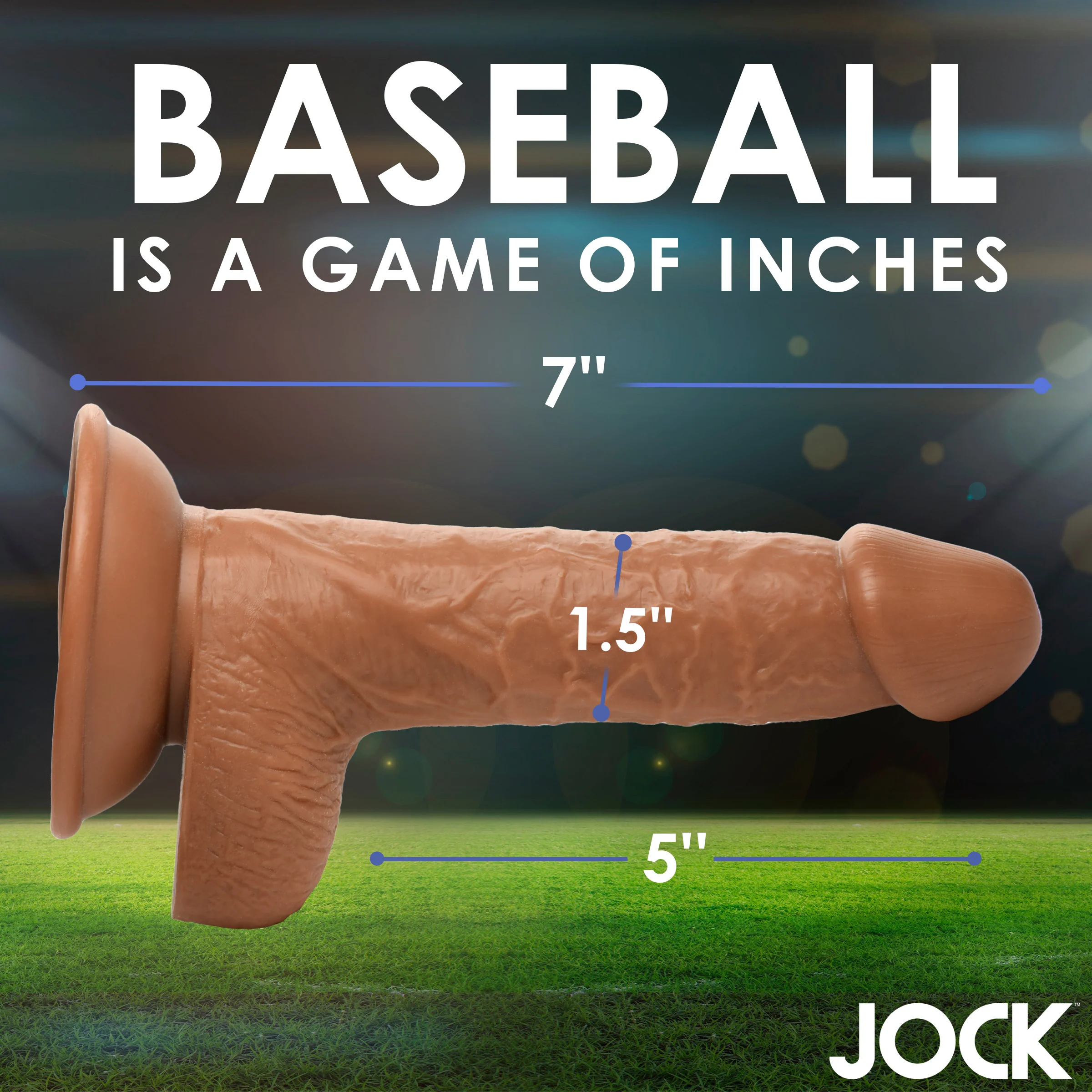 JOCK Baseball Brian 7" Dildo w/ Balls - Image 4