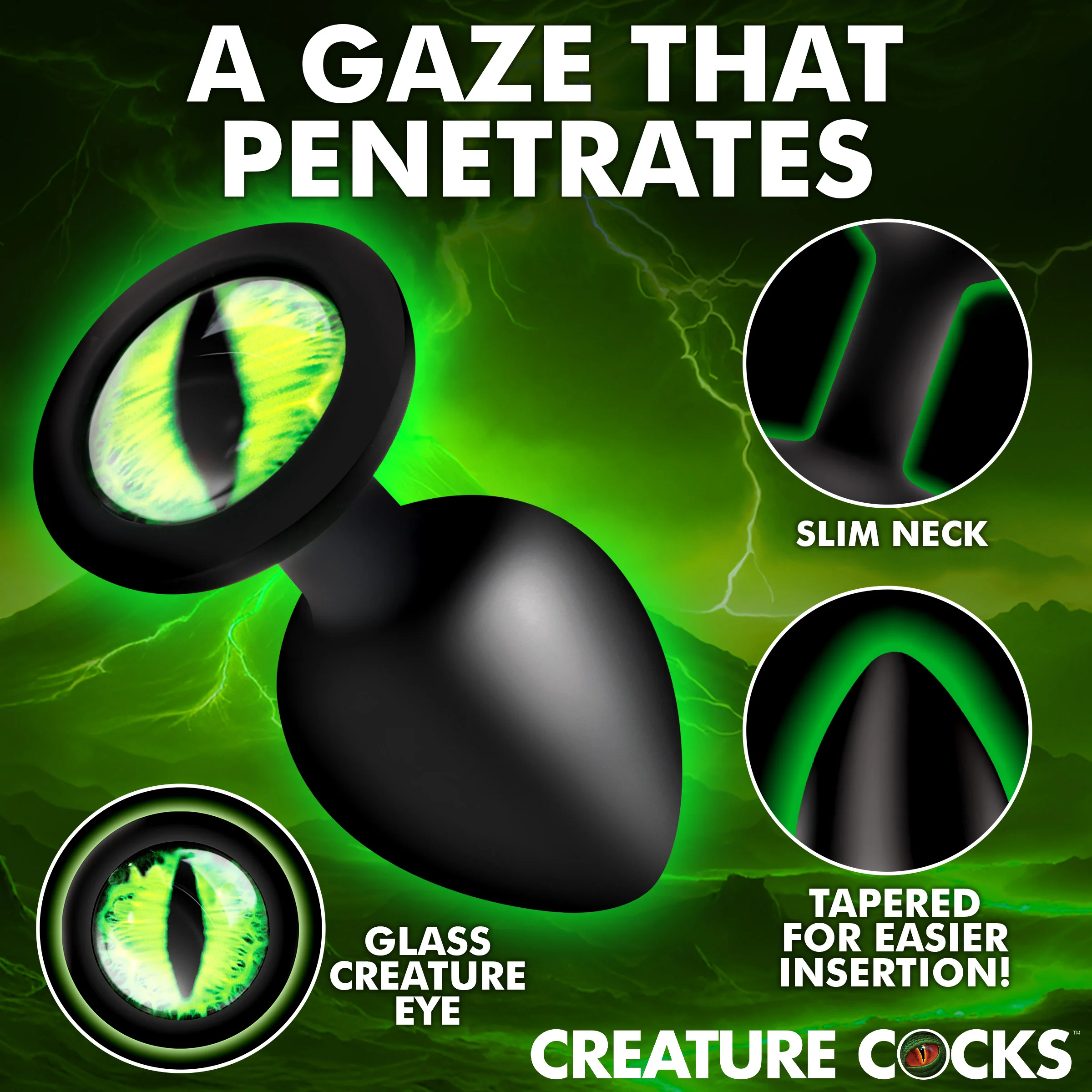 Creature Eye Green Eye Silicone Butt Plug - Image 2