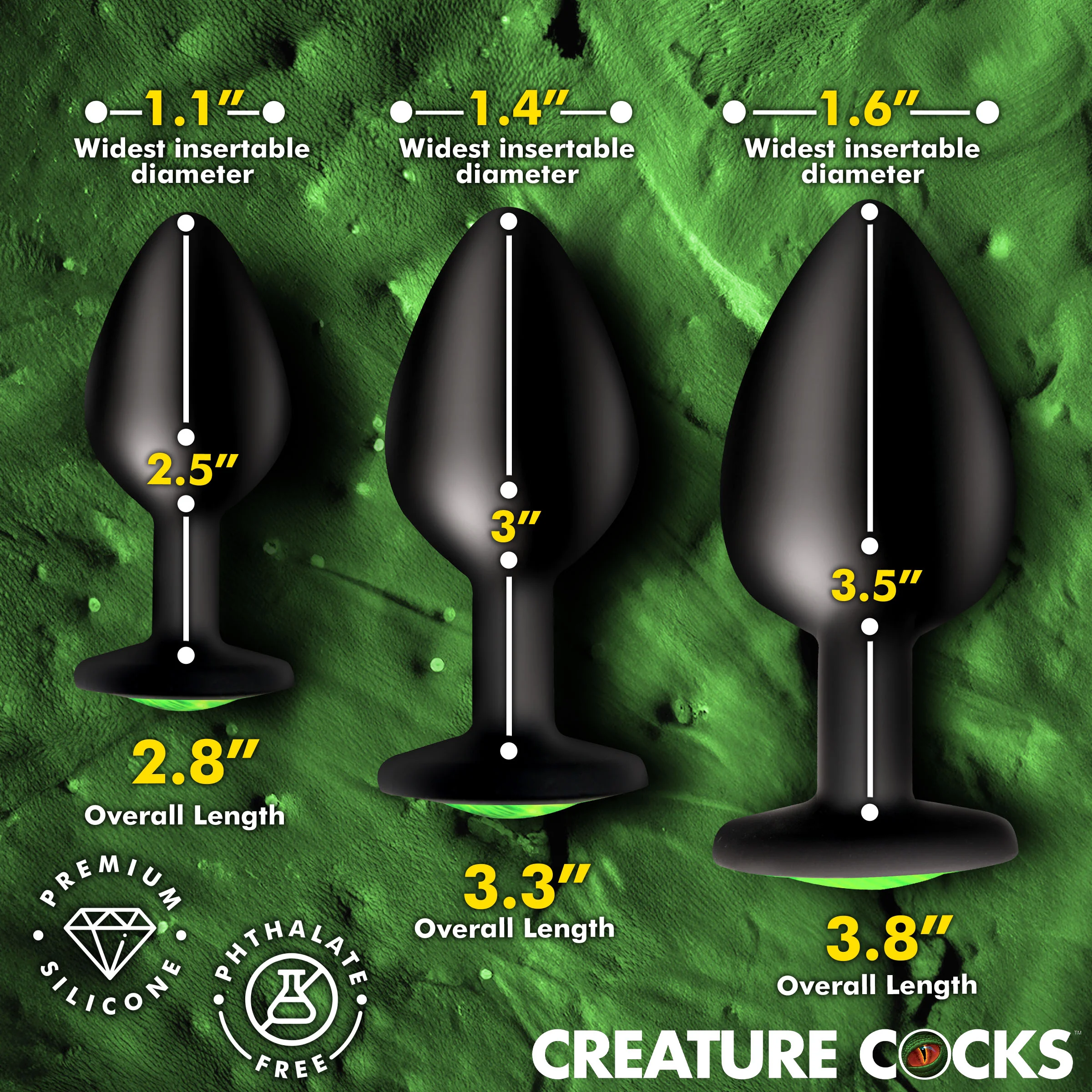 Creature Eye Green Eye Silicone Butt Plug - Image 3