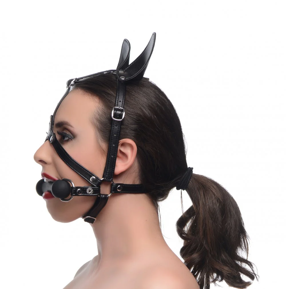 Dark Horse Pony Head Harness with Silicone Bit - Image 3