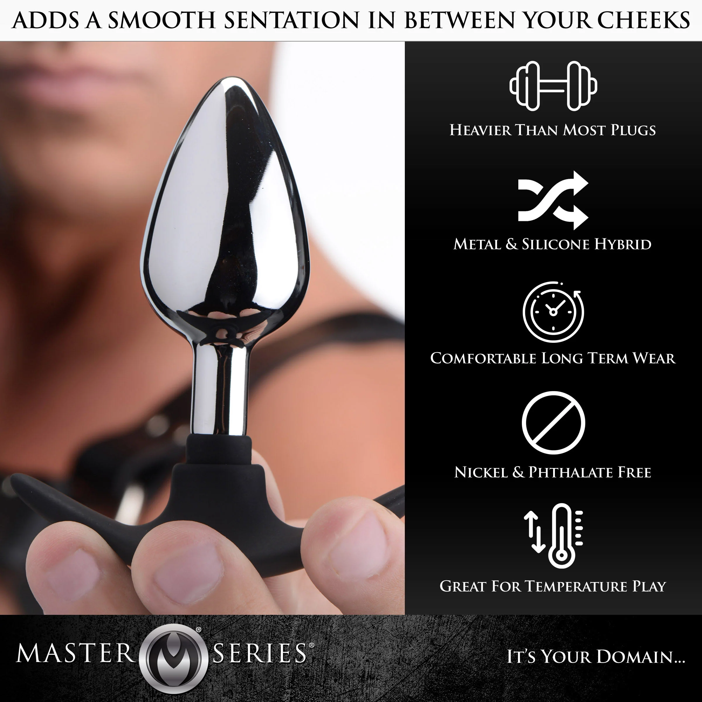 Dark Invader Metal and Silicone Anal Plug - Image 3