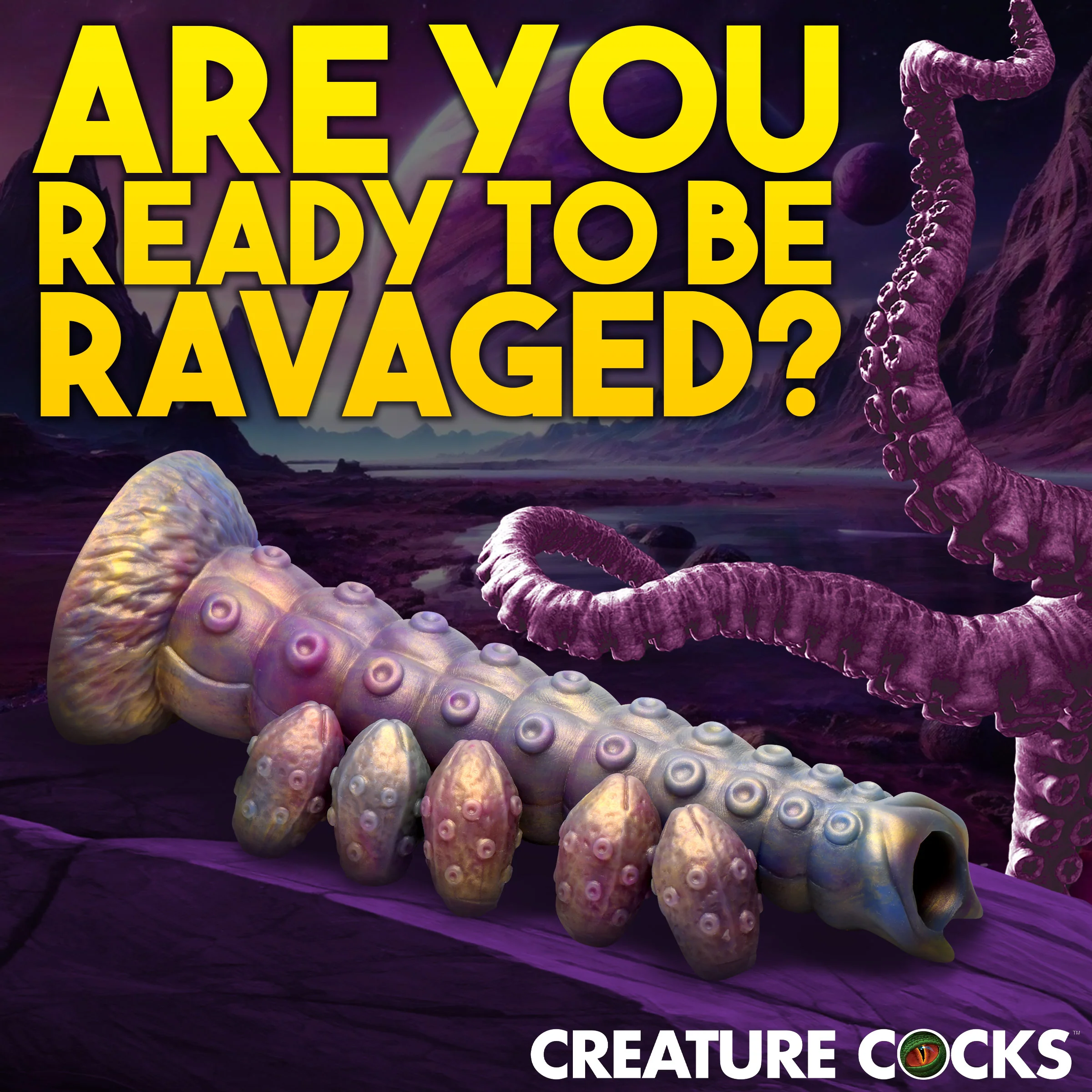 Deep Invader Tentacle Ovipositor Silicone Dildo with Eggs - Image 3