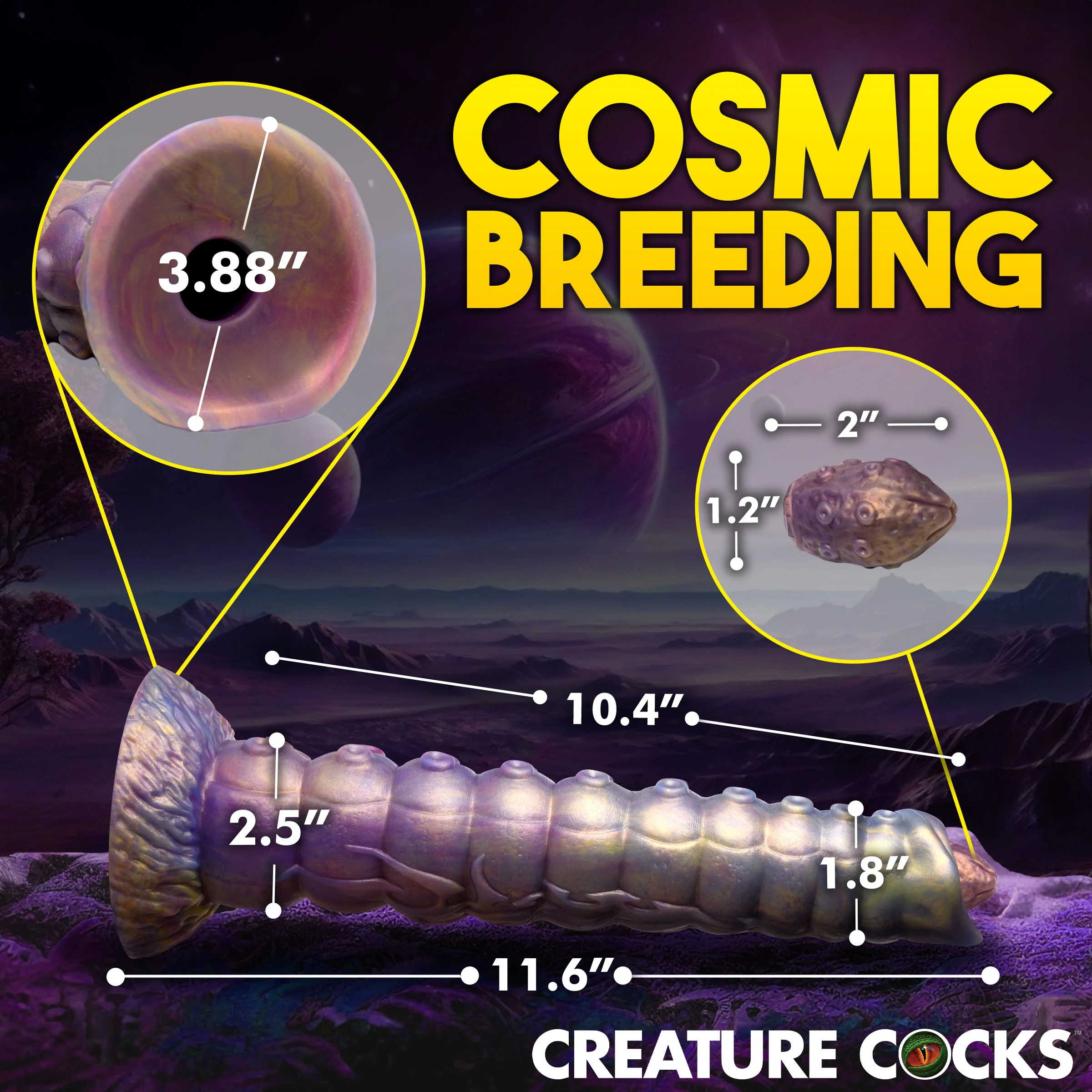 Deep Invader Tentacle Ovipositor Silicone Dildo with Eggs - Image 4