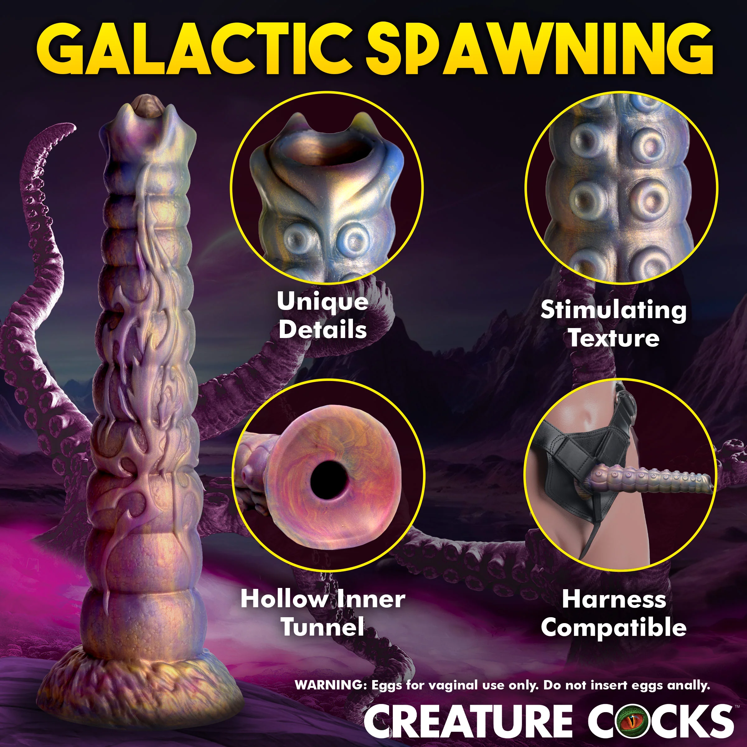 Deep Invader Tentacle Ovipositor Silicone Dildo with Eggs - Image 6