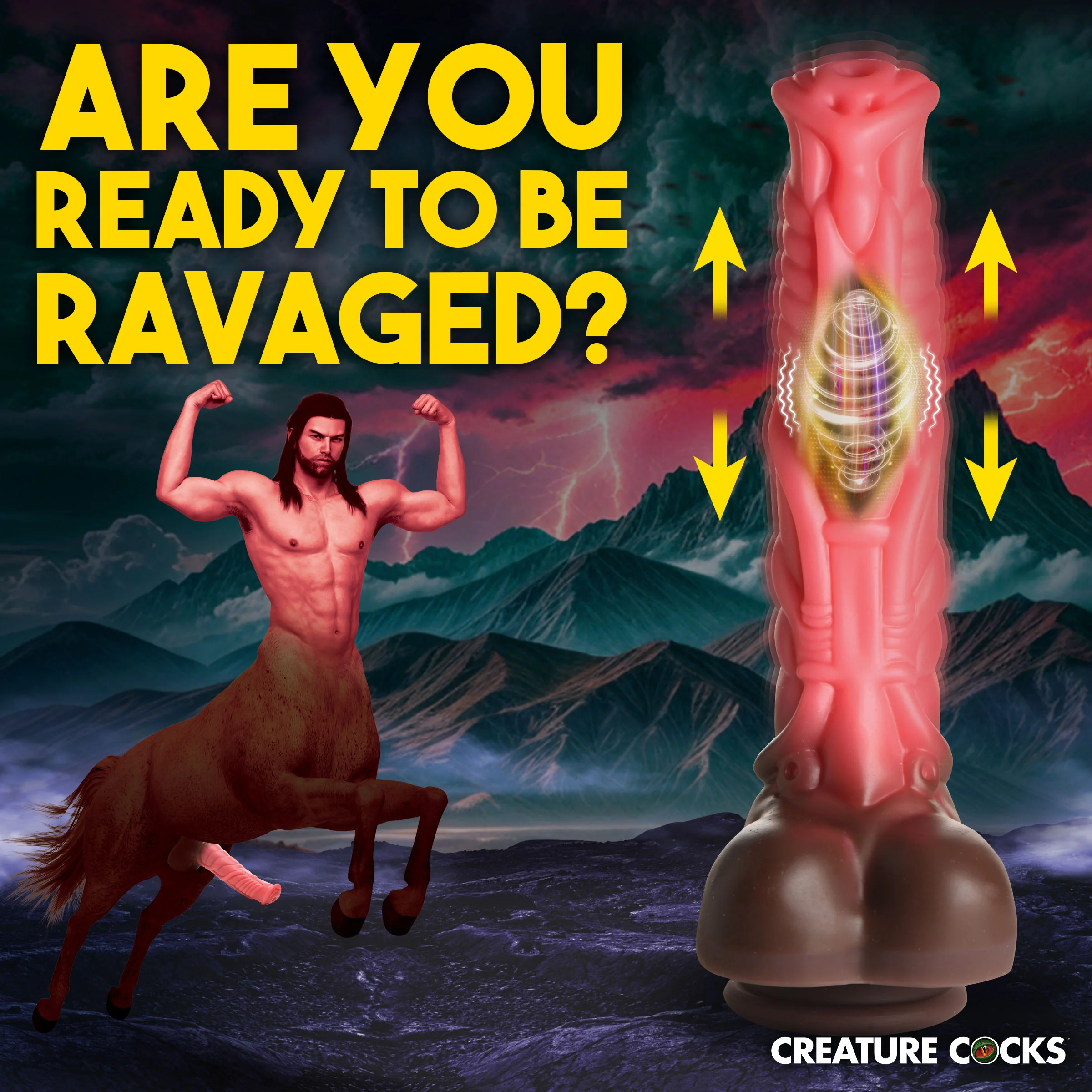 Deluxe Centaur Thrusting & Vibrating Silicone Dildo - Image 3