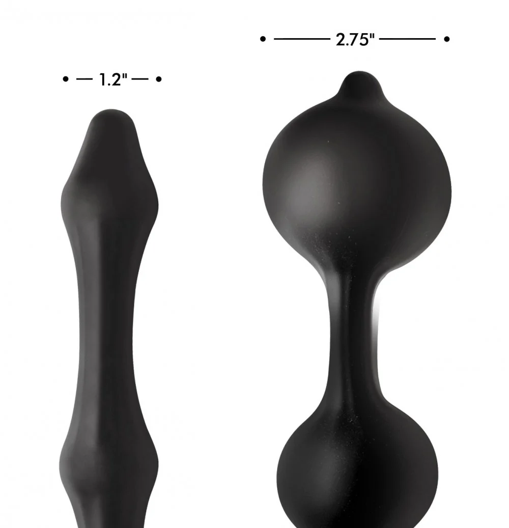 Devils Rattle Inflatable Silicone Anal Plug with Cock and Ball Ring - Image 7