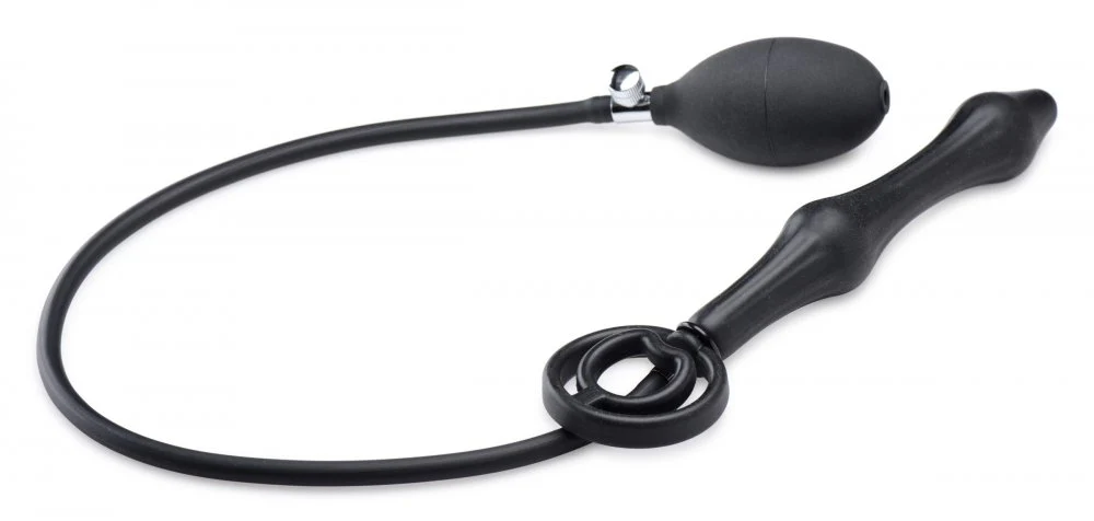 Devils Rattle Inflatable Silicone Anal Plug with Cock and Ball Ring - Image 8