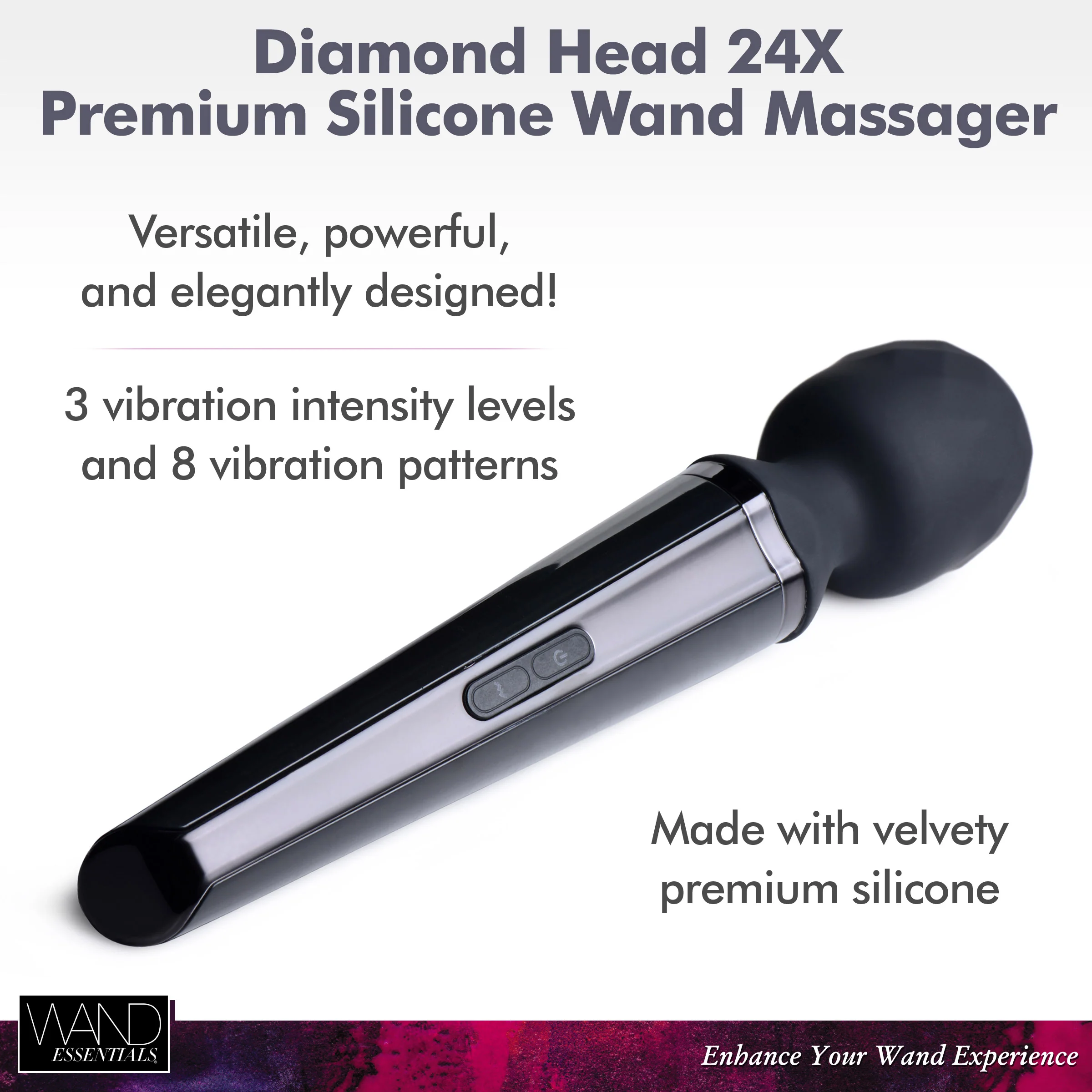 Diamond Head 24X Rechargeable Silicone Wand Massager - Image 5
