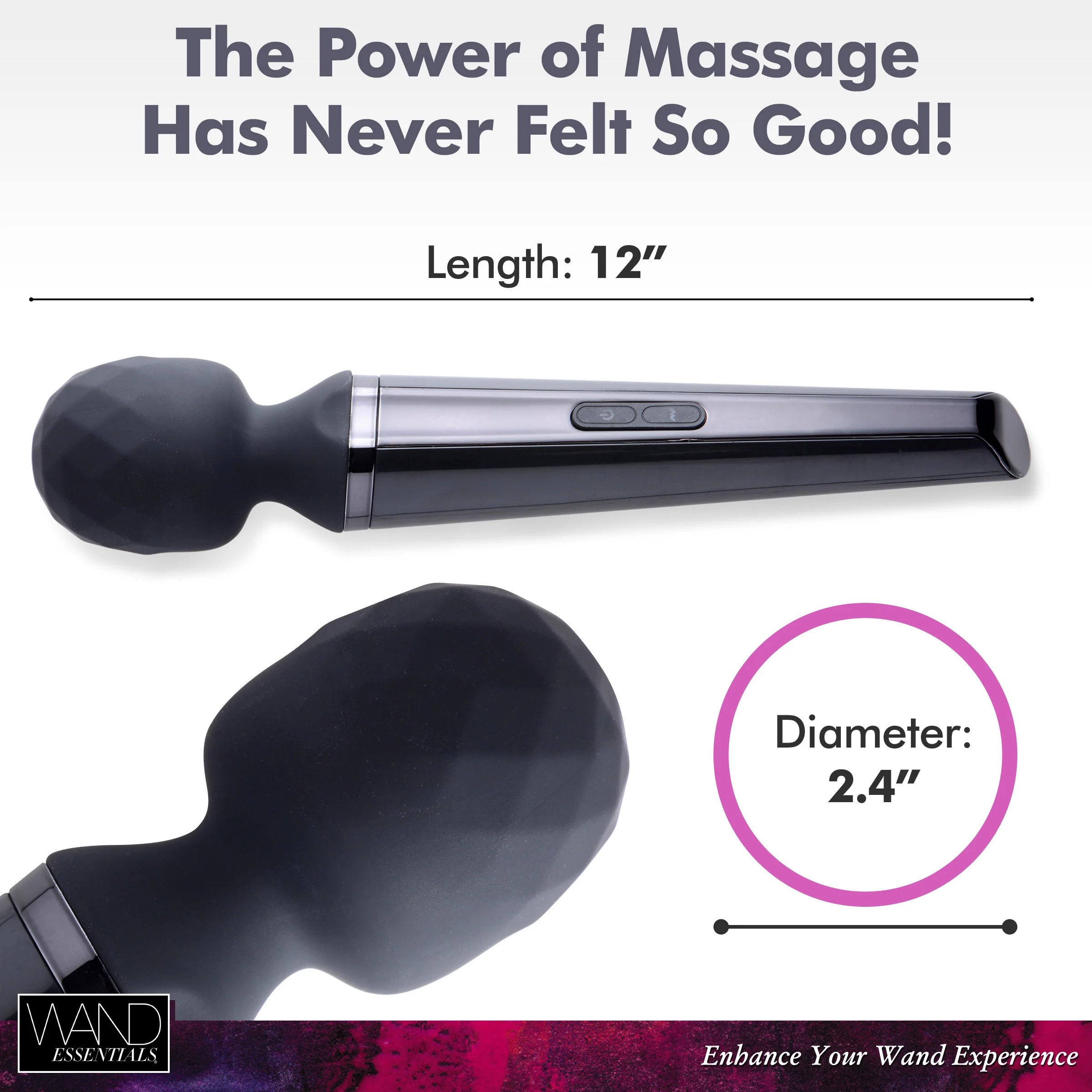 Diamond Head 24X Rechargeable Silicone Wand Massager - Image 6