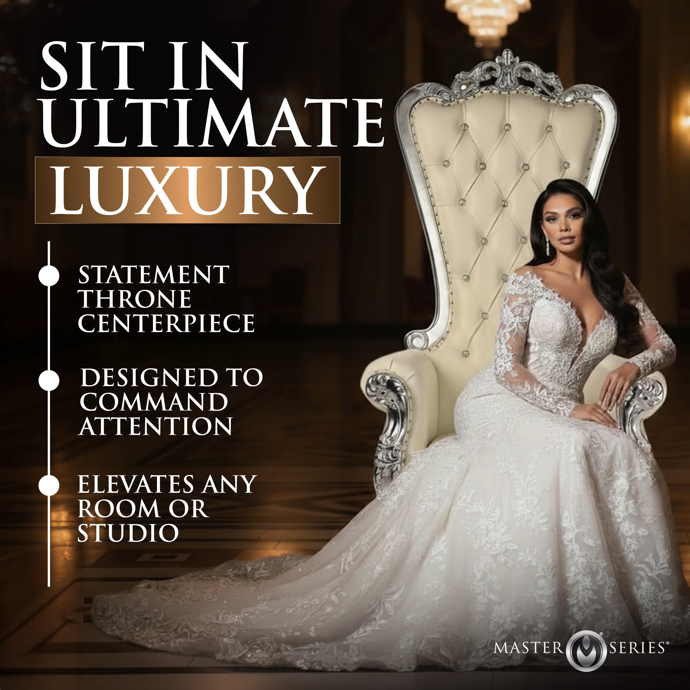 Ultimate Throne Chair - White | Free Shipping Included - Image 3