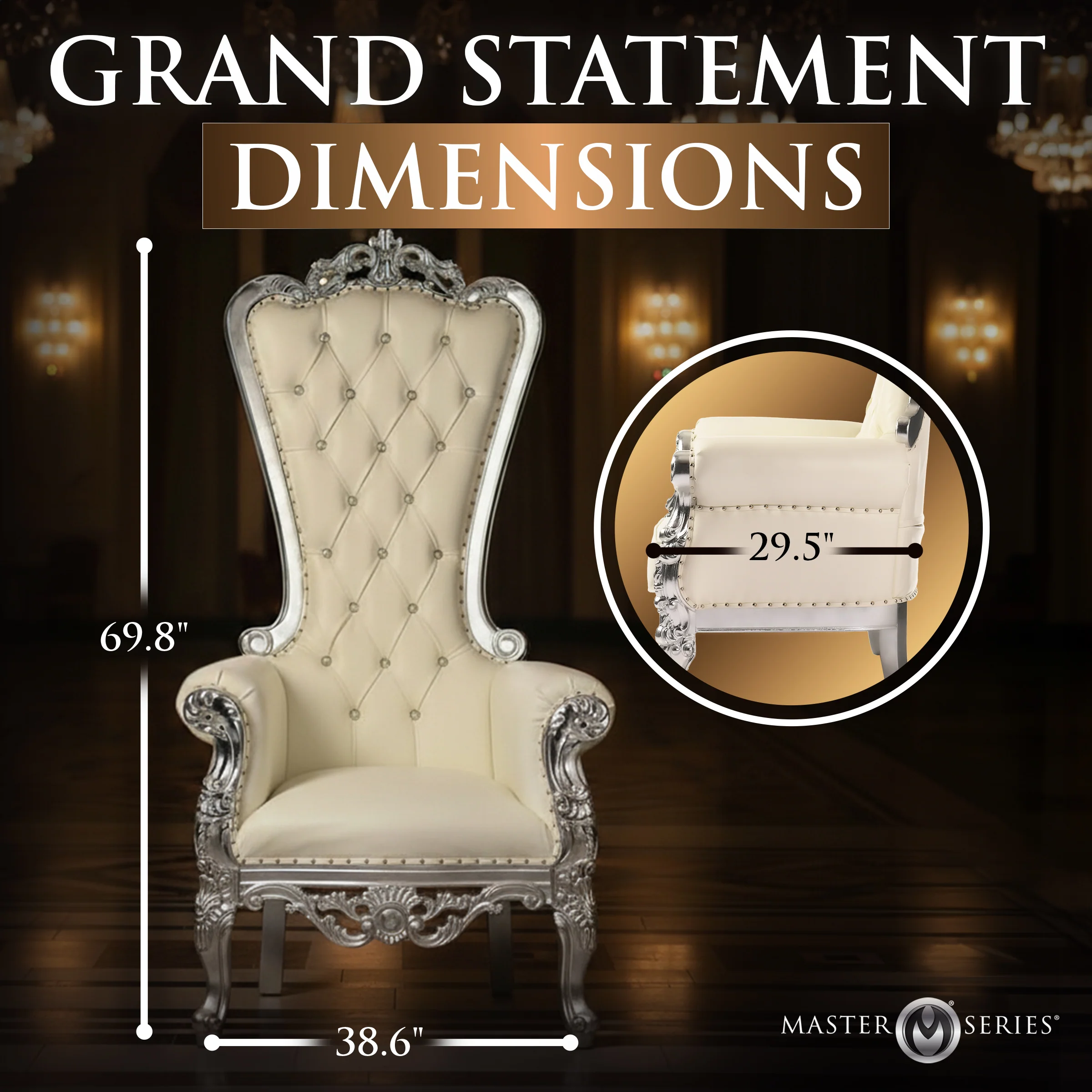 Ultimate Throne Chair - White | Free Shipping Included - Image 8
