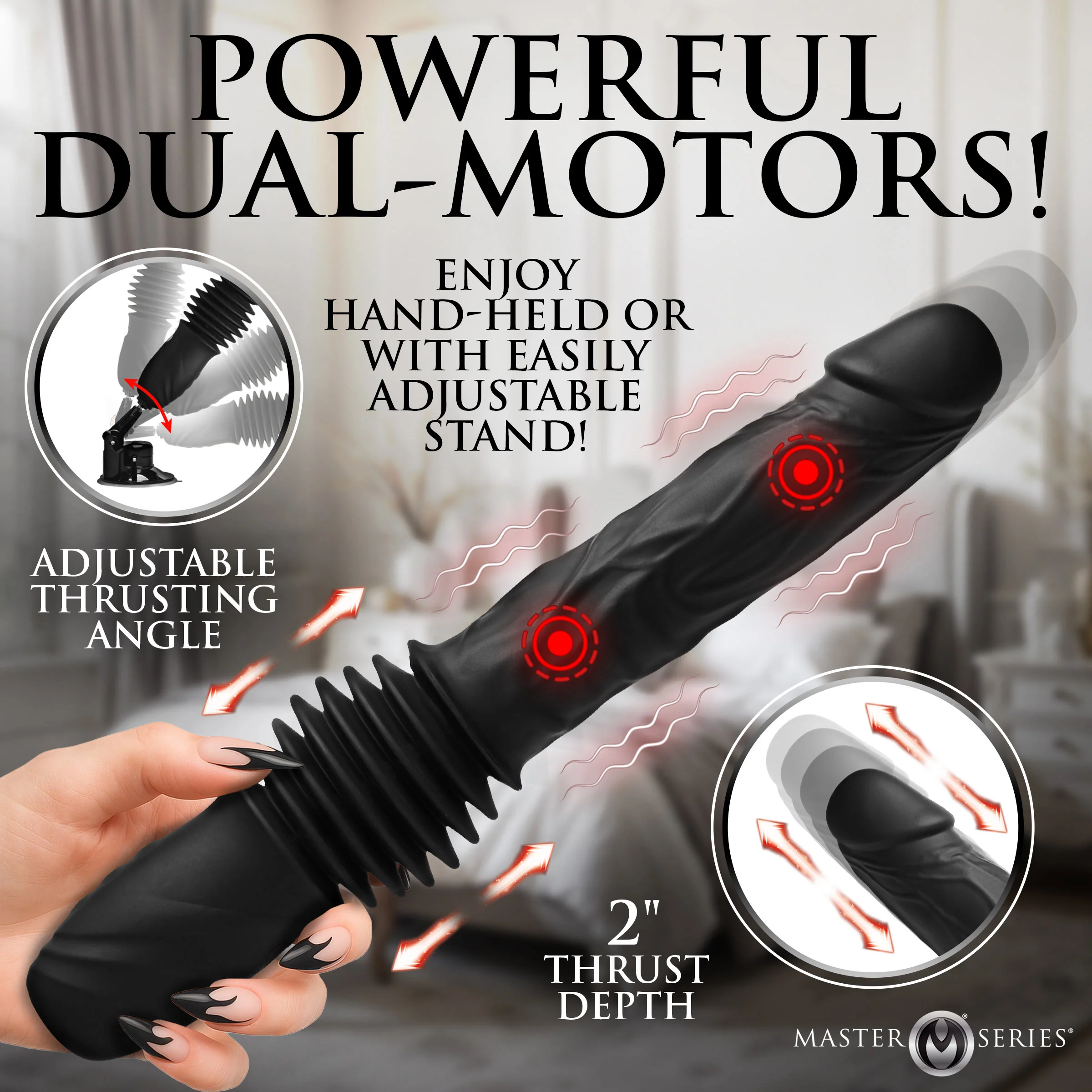 Double Pounder Silicone Vibrating Dildo Thruster - Image 4