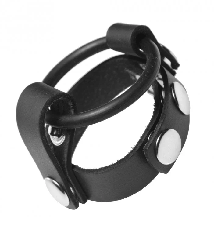 Double Ring Cock And Ball Harness - Image 3