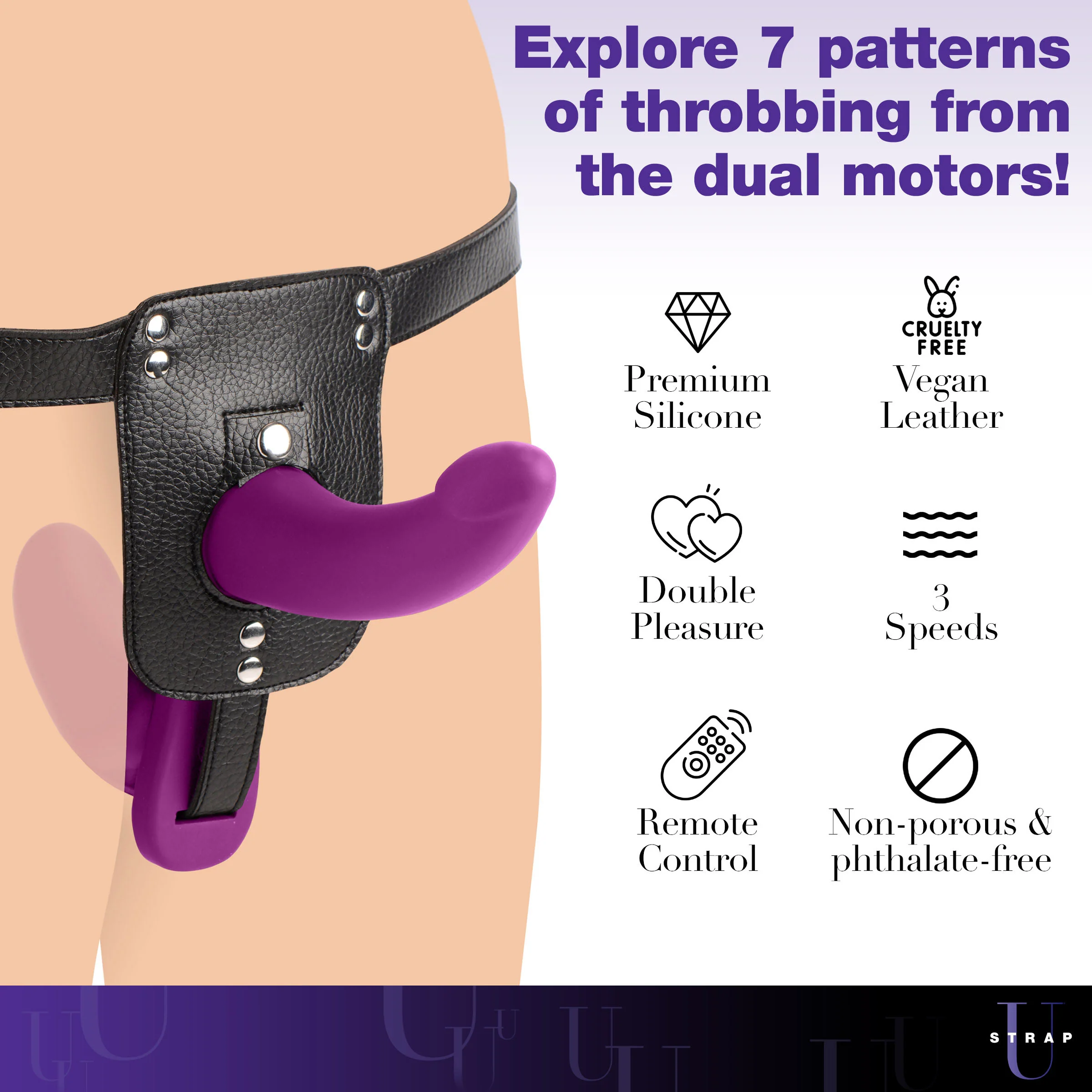 Double Take 10X Double Penetration Vibrating Strap-on Harness - Image 4
