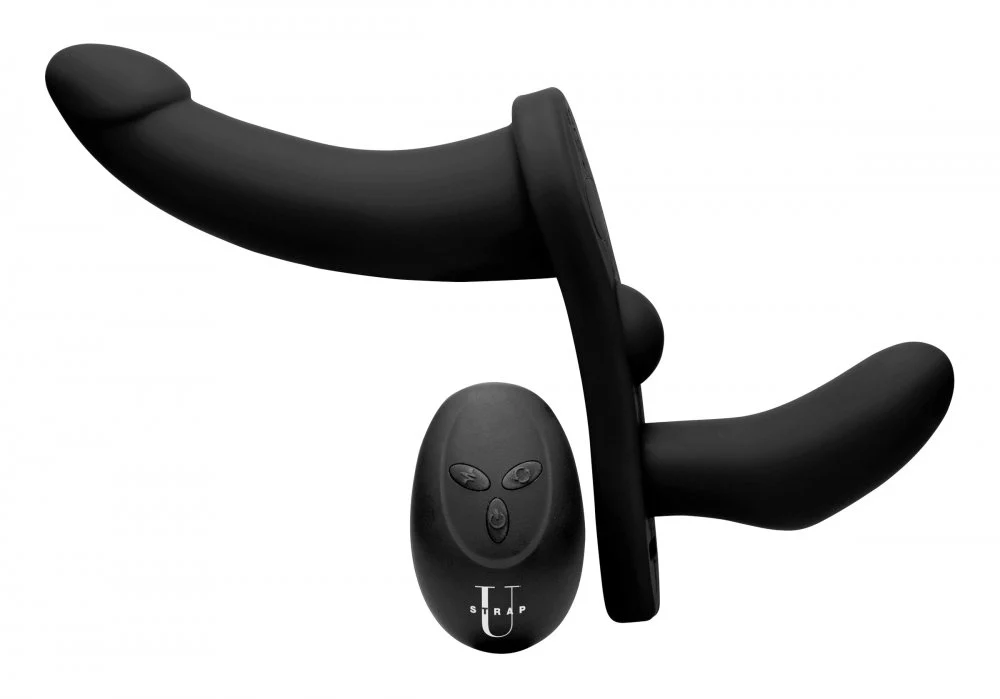 Double Take 10X Double Penetration Vibrating Strap-on Harness - Image 8