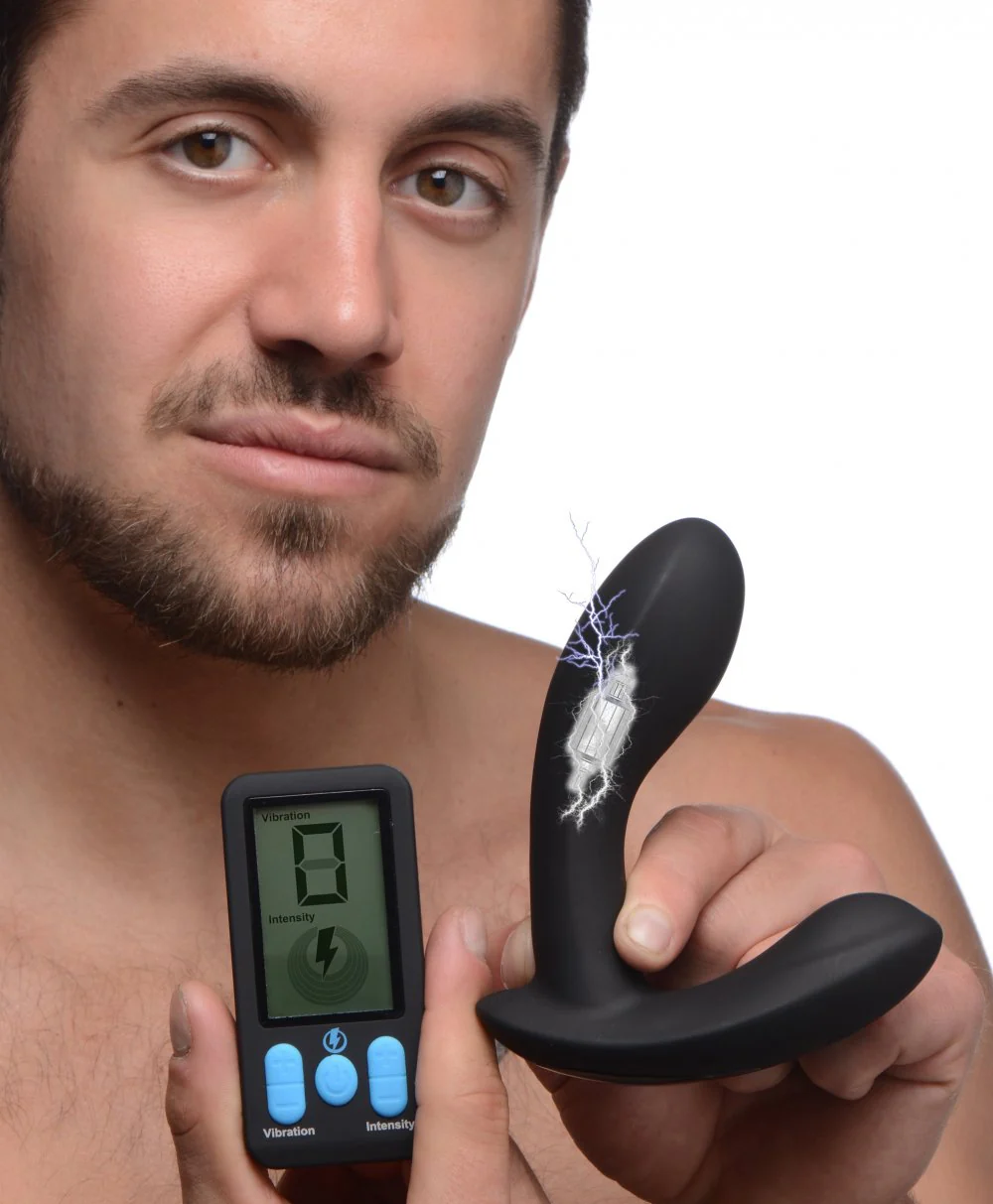 E-Stim Pro Silicone Vibrating Prostate Massager with Remote Control - Image 2