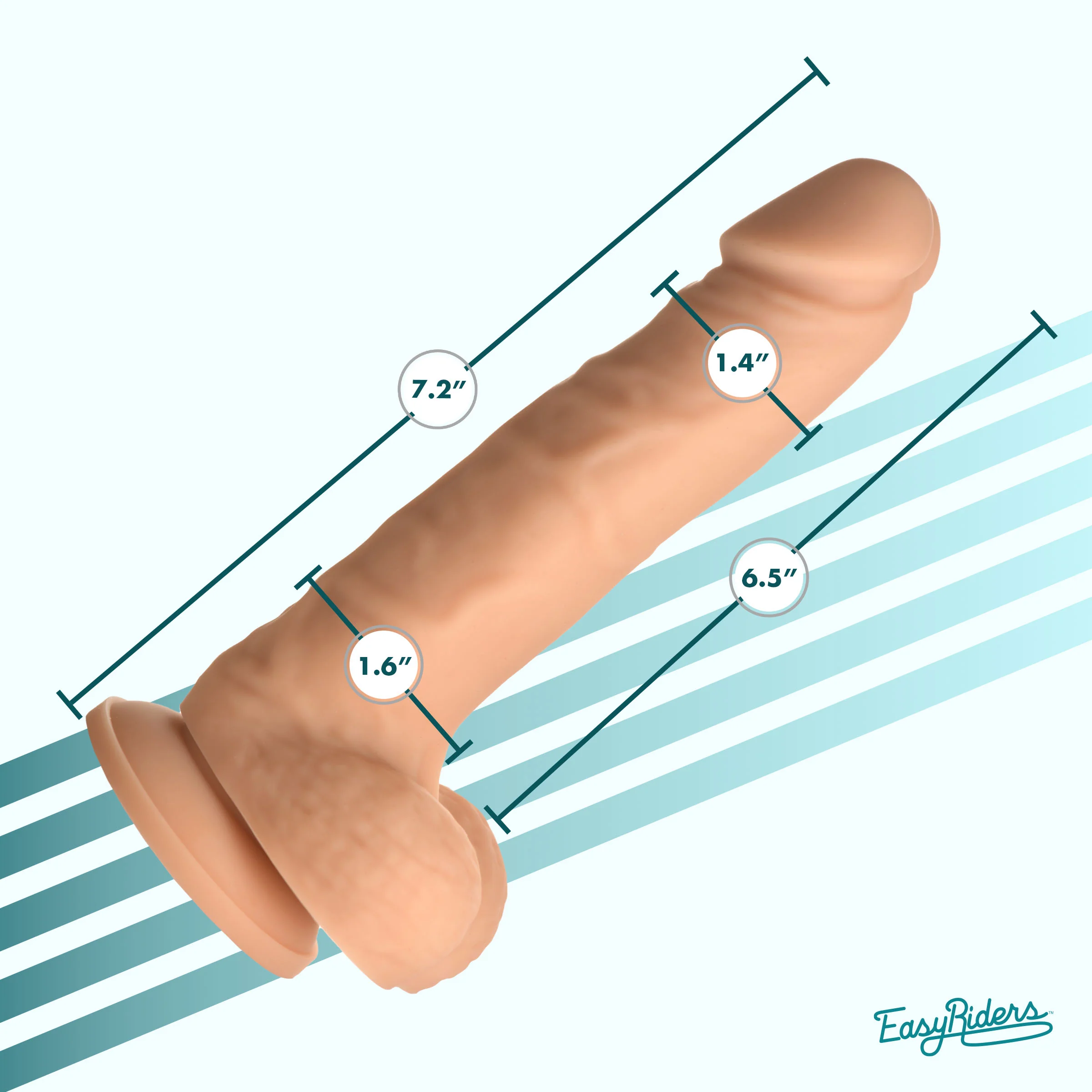 Easy Riders 7" Silicone Dildo with Balls - Image 4